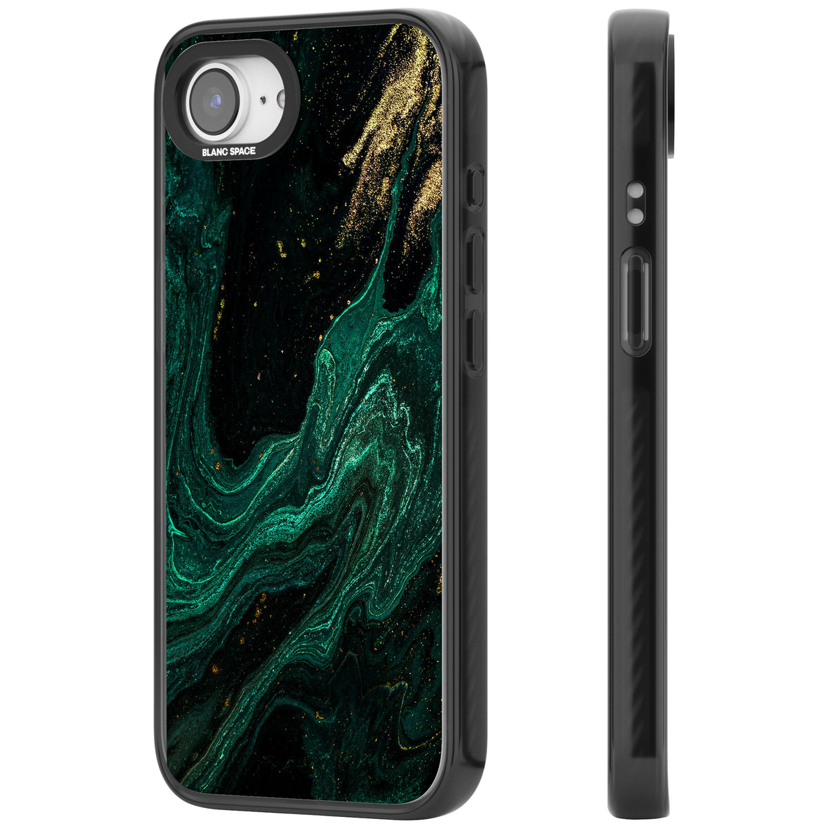 Emerald Lagoon iPhone 16e / iPhone 17e Impact Black Phone Case side