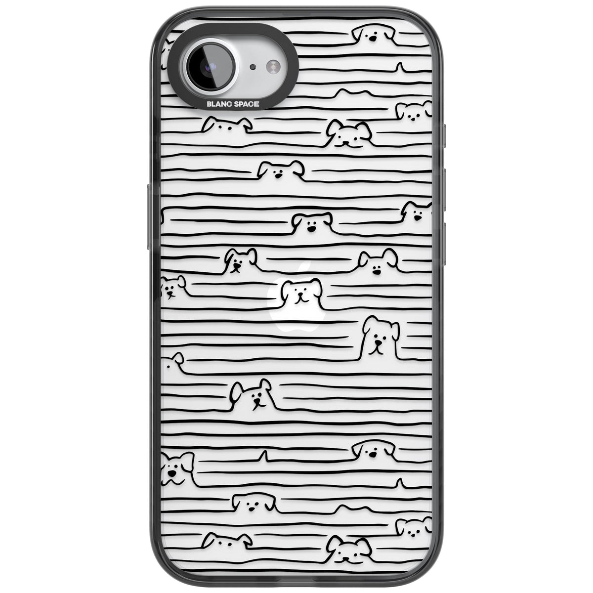 Dog Lines iPhone 16e / iPhone 17e Impact Black Phone Case front