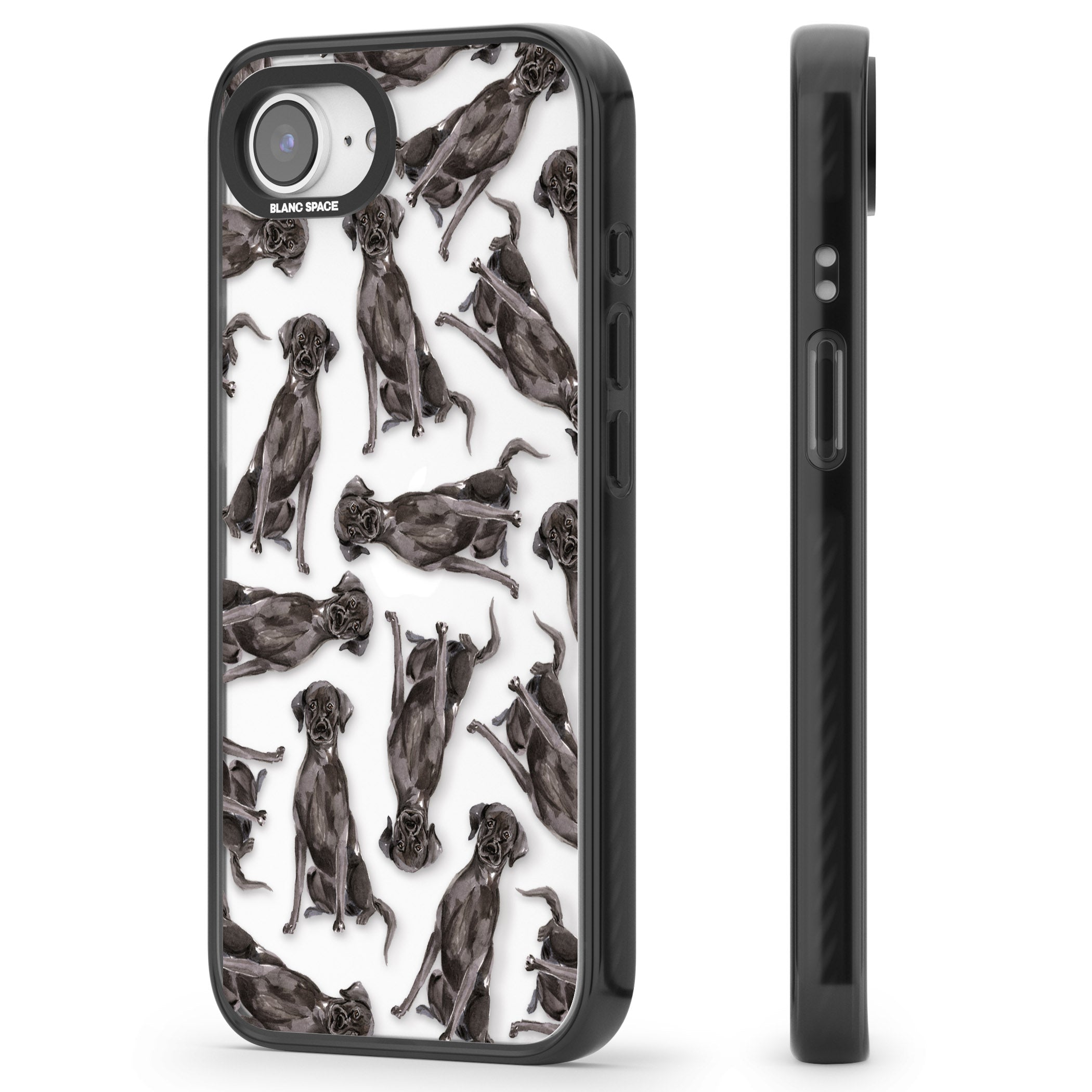 Black Labrador Watercolor Pattern