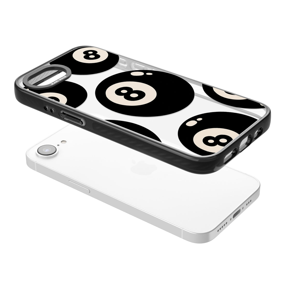 Eights iPhone 16e / iPhone 17e Impact Black Phone Case angled
