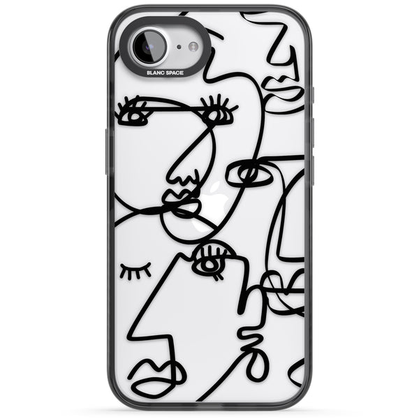 Abstract Line Art Black Clear