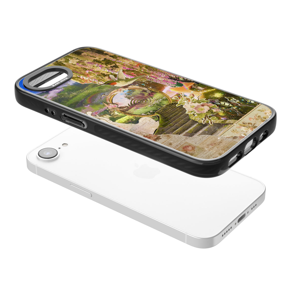 Fairy Portal iPhone 16e / iPhone 17e Impact Black Phone Case angled