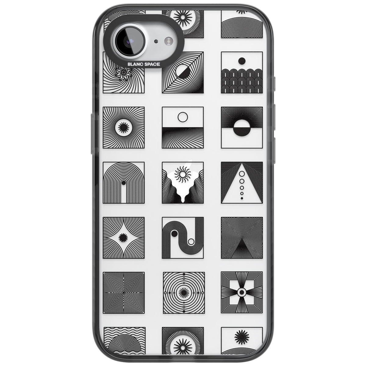 Abstract Geometric iPhone 16e / iPhone 17e Impact Black Phone Case front