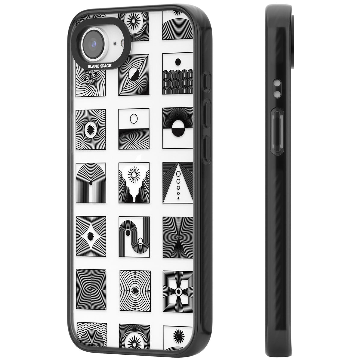 Abstract Geometric iPhone 16e / iPhone 17e Impact Black Phone Case side