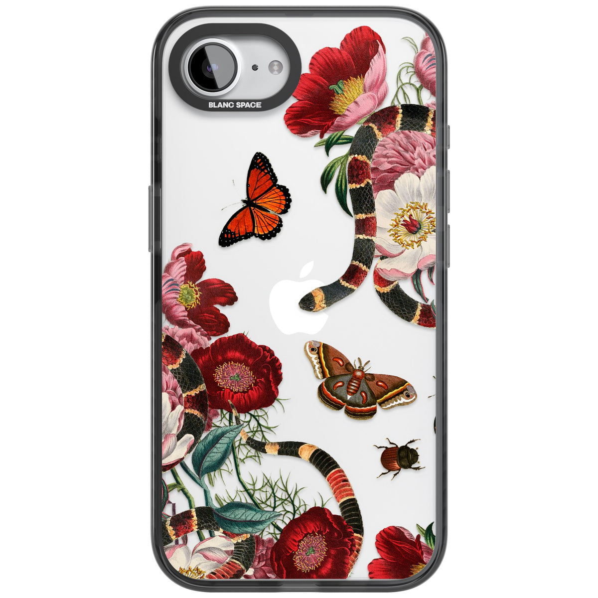 Botanical Snake iPhone 16e / iPhone 17e Impact Black Phone Case front