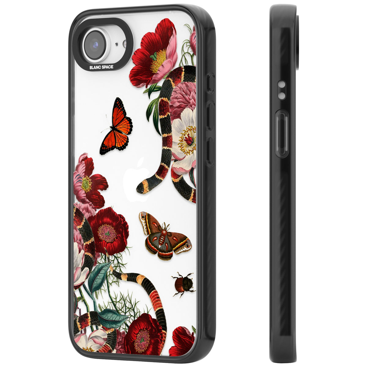 Botanical Snake iPhone 16e / iPhone 17e Impact Black Phone Case side