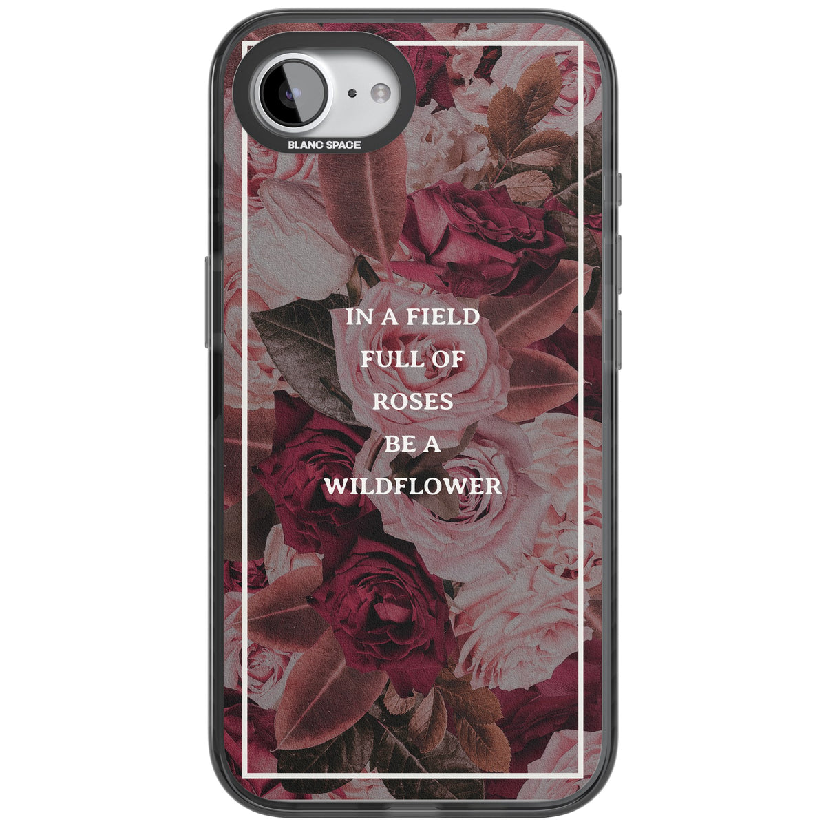Wildflower Floral Quote iPhone 16e / iPhone 17e Impact Black Phone Case front