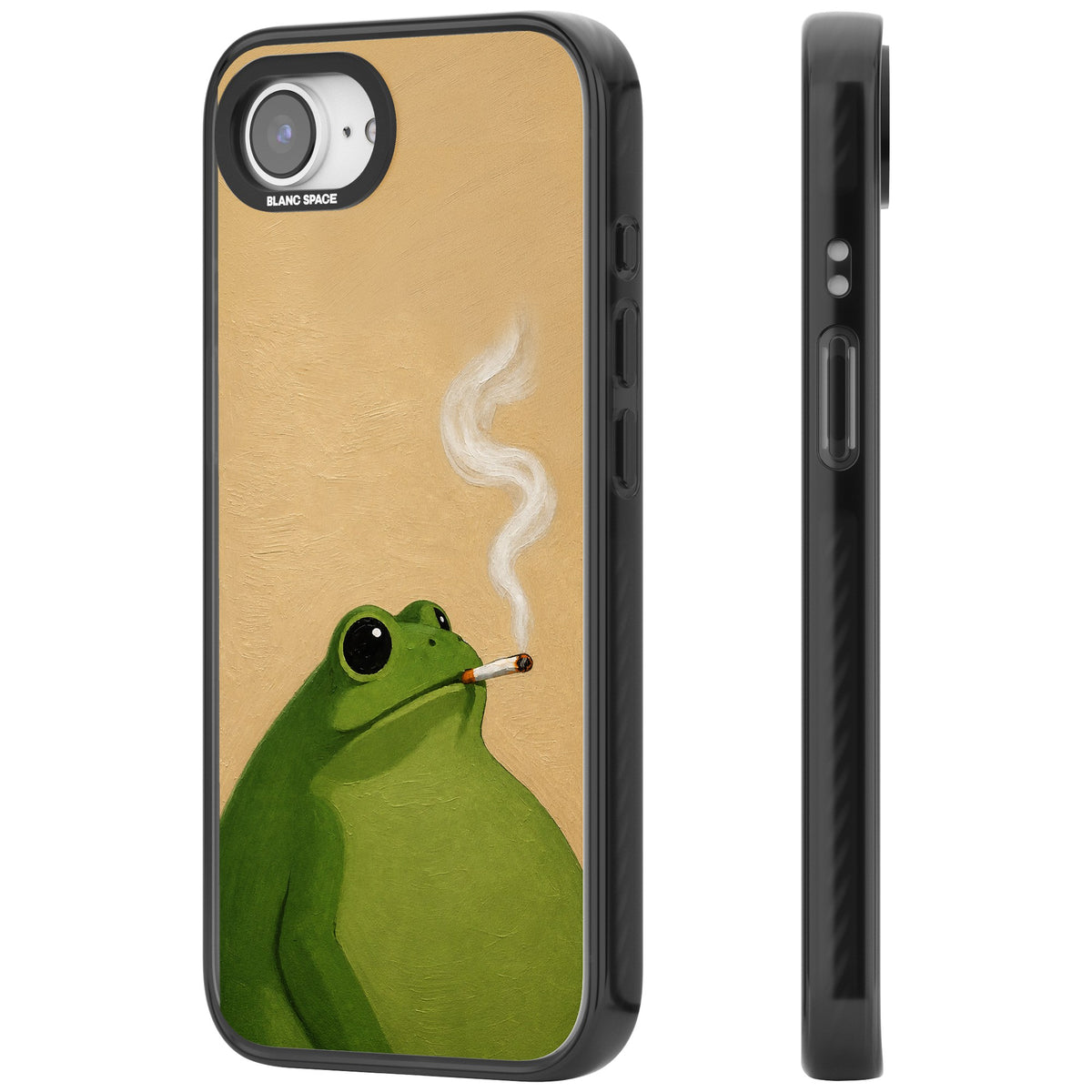 The Smoking Frog iPhone 16e / iPhone 17e Impact Black Phone Case side