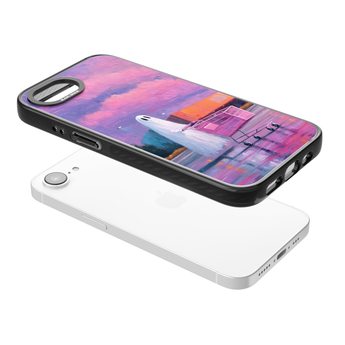 A Ghost's Errand iPhone 16e / iPhone 17e Impact Black Phone Case angled