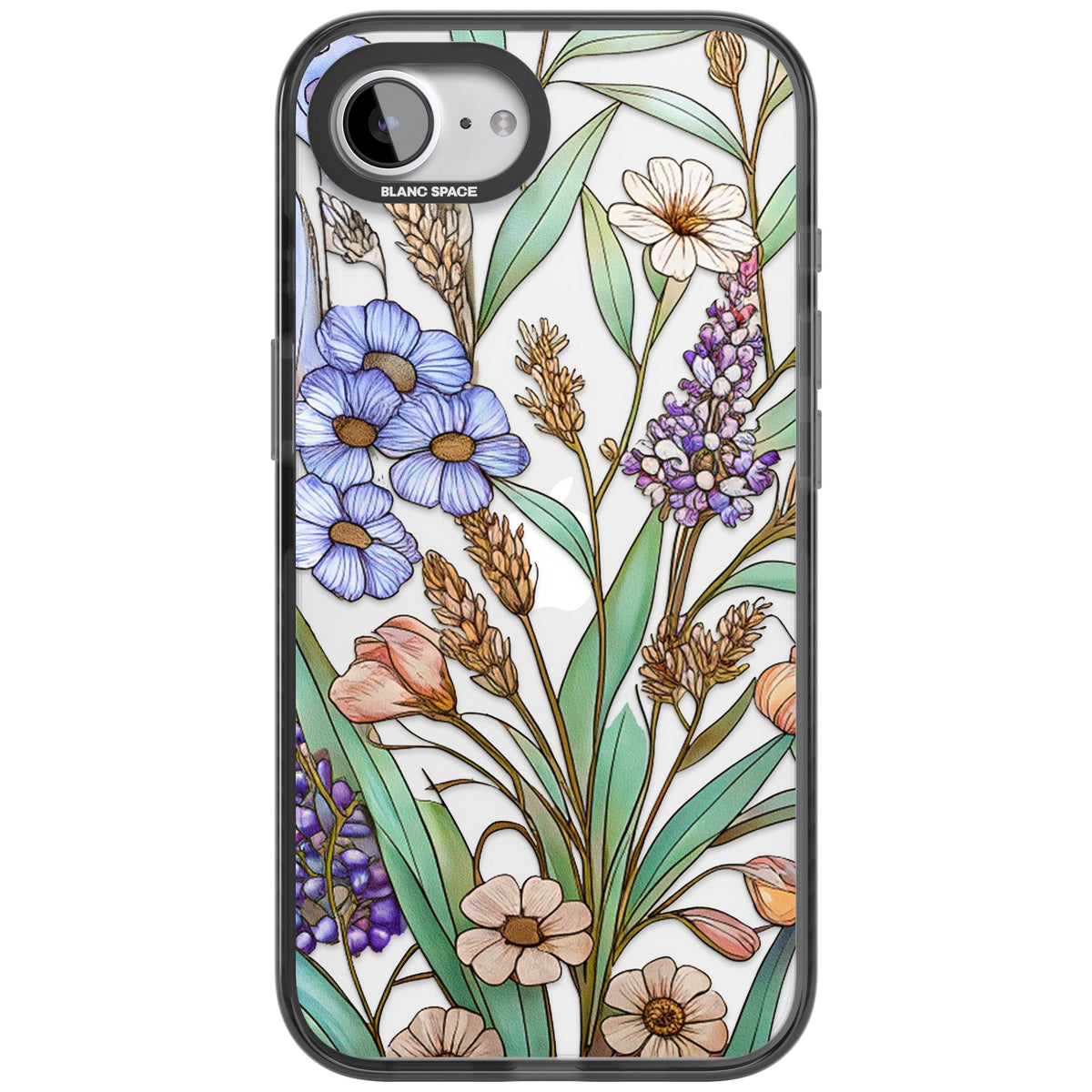 Glass Lavenders & Daisies iPhone 16e / iPhone 17e Impact Black Phone Case front