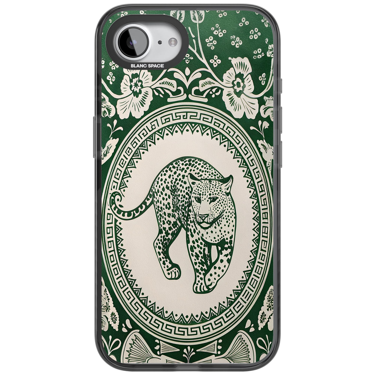 Green Leopard iPhone 16e / iPhone 17e Impact Black Phone Case front