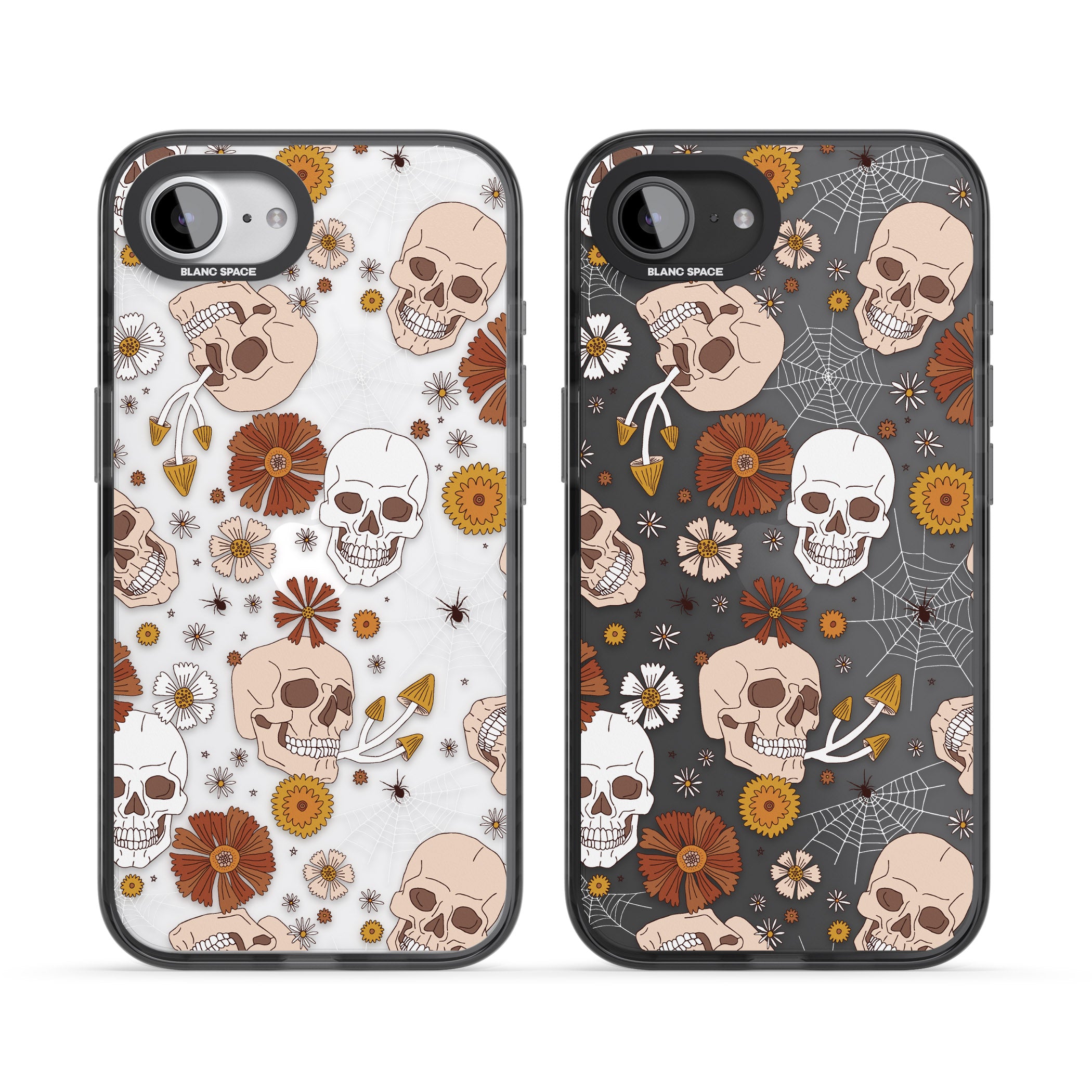 Halloween Skulls And Flowers