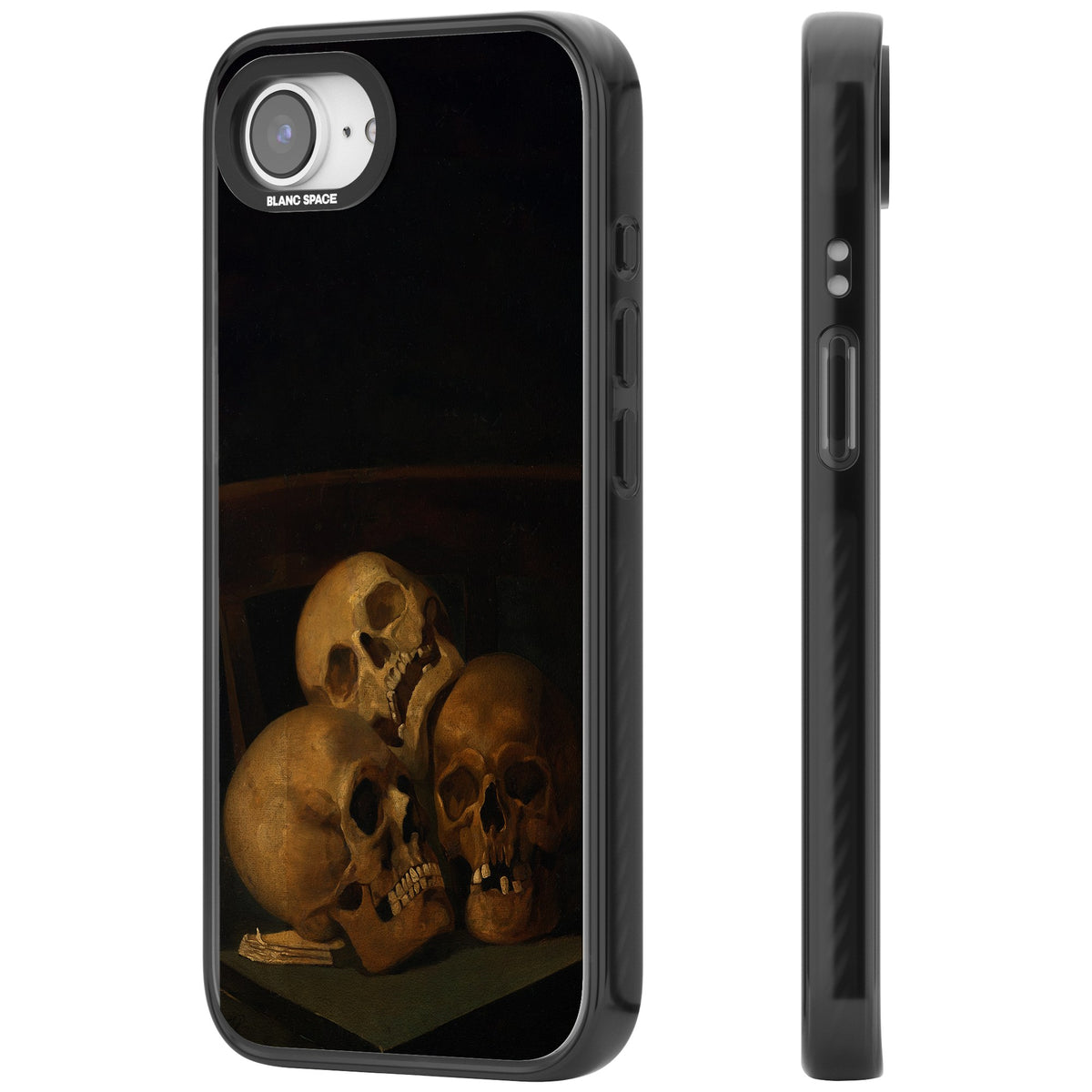 Still Life Of Three Skulls iPhone 16e / iPhone 17e Impact Black Phone Case side