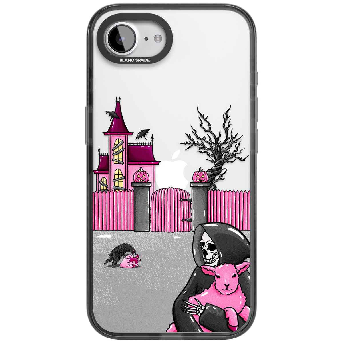 Pink Requiem iPhone 16e / iPhone 17e Impact Black Phone Case front