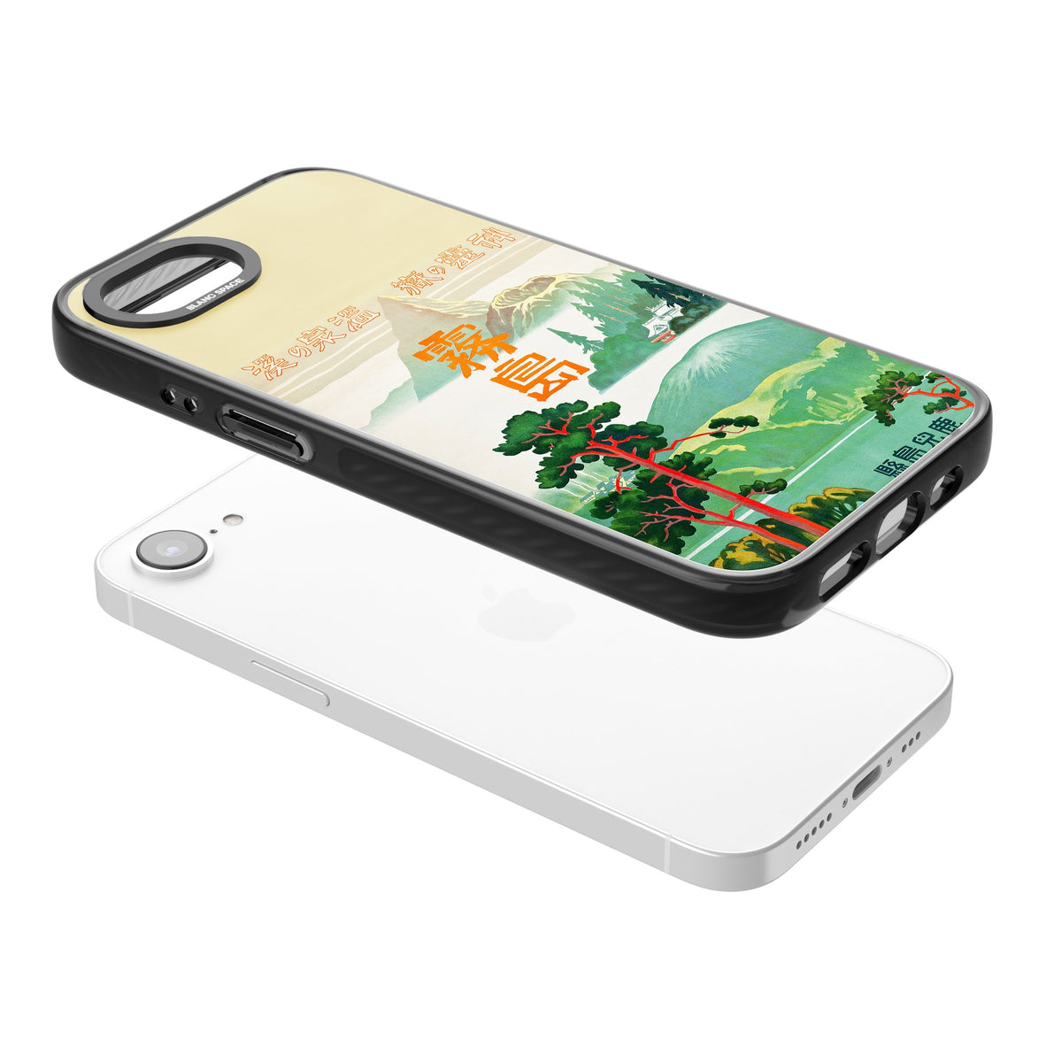 Japan Travel Poster (1930s) iPhone 16e / iPhone 17e Impact Black Phone Case angled
