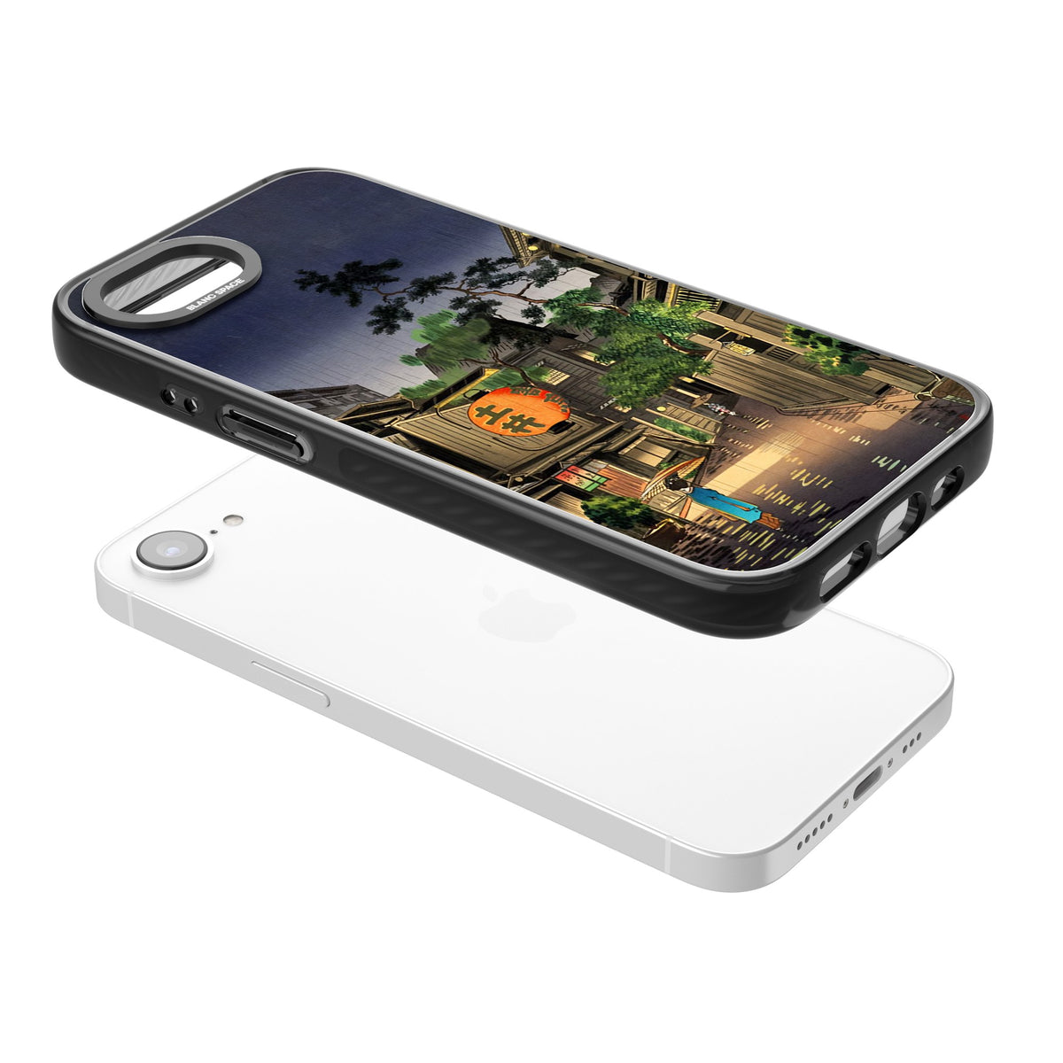 Evening In Ushigome iPhone 16e / iPhone 17e Impact Black Phone Case angled
