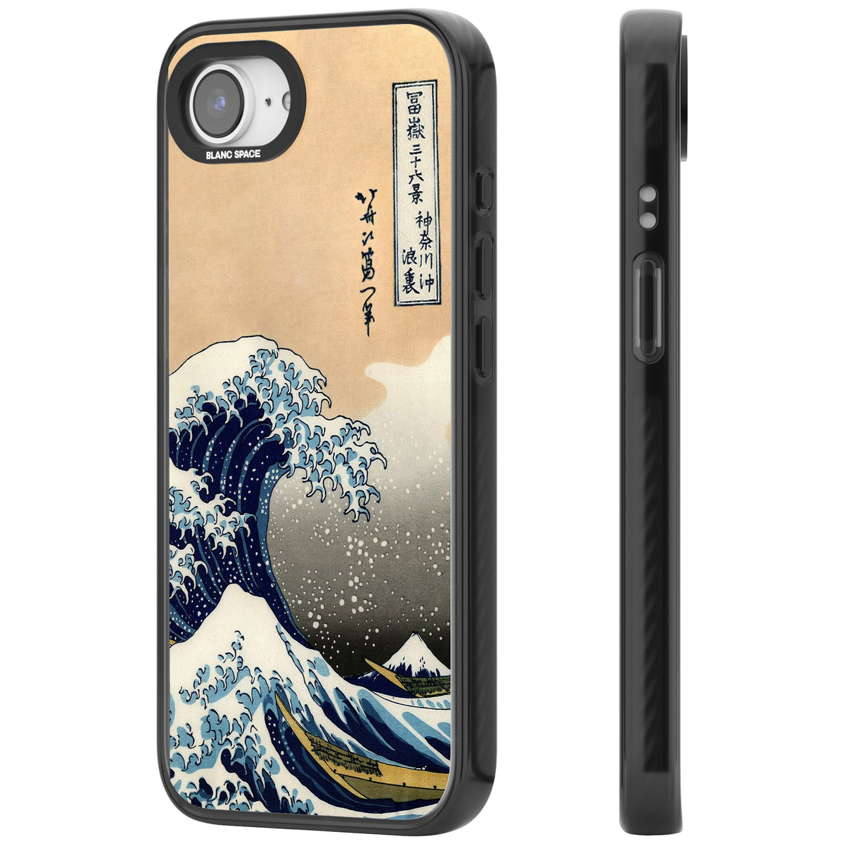 Great Wave iPhone 16e / iPhone 17e Impact Black Phone Case side