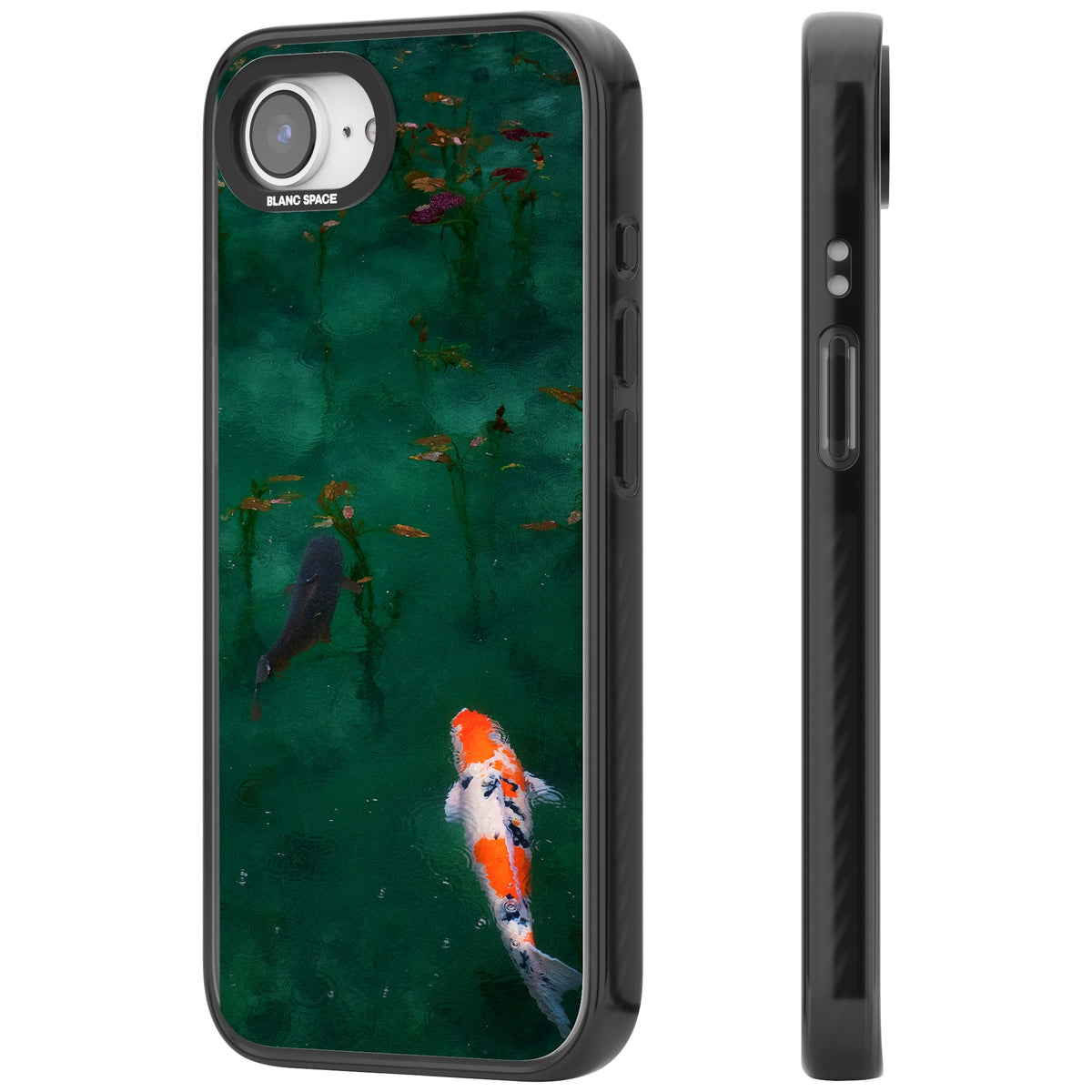 Koi Fish iPhone 16e / iPhone 17e Impact Black Phone Case side
