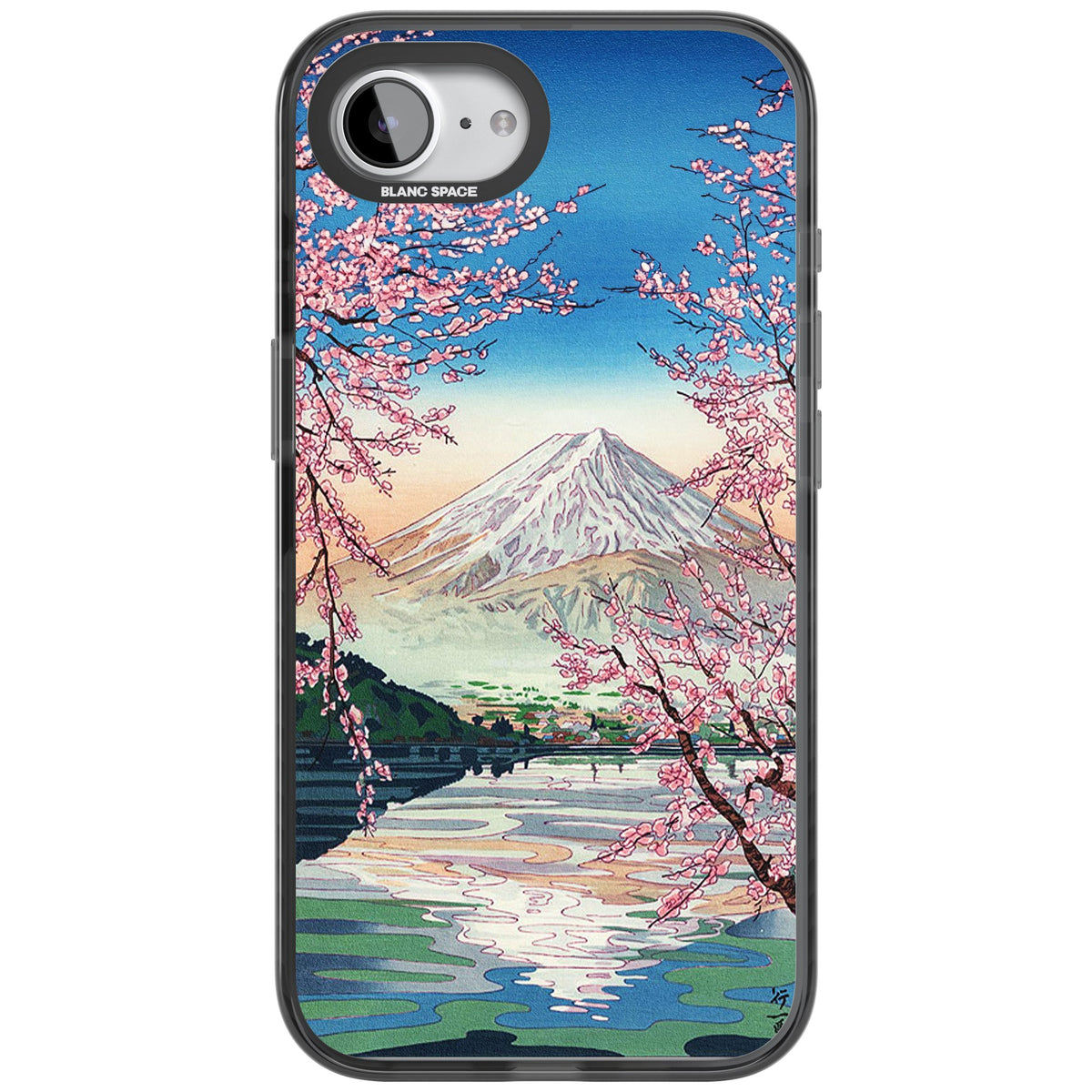 Mt Fuji From Lake Kawaguchi iPhone 16e / iPhone 17e Impact Black Phone Case front