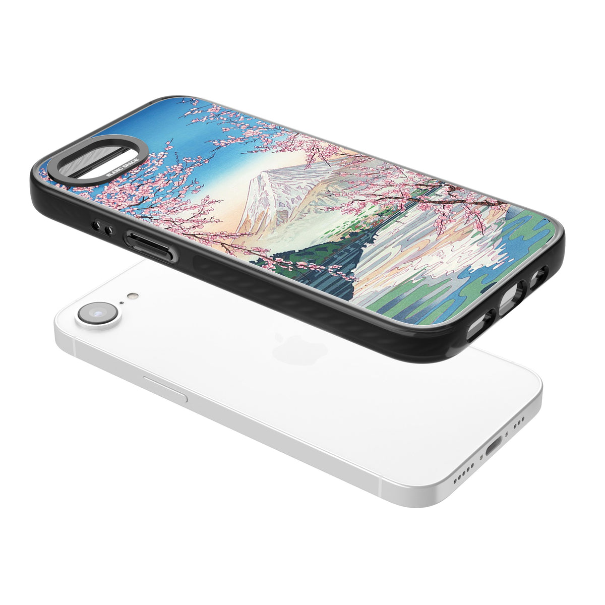 Mt Fuji From Lake Kawaguchi iPhone 16e / iPhone 17e Impact Black Phone Case angled
