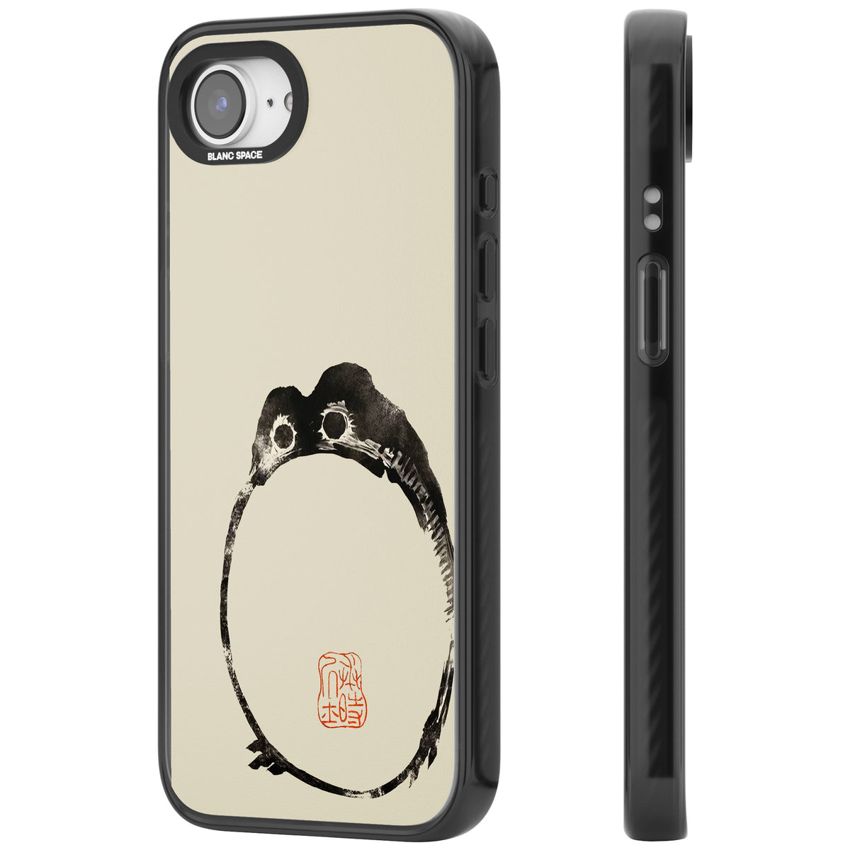 Matsumoto Hoji Round Frog iPhone 16e / iPhone 17e Impact Black Phone Case side
