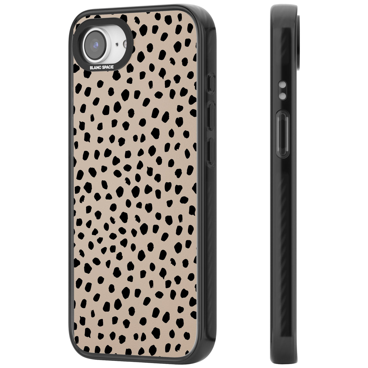 Coffee Dalmatian iPhone 16e / iPhone 17e Impact Black Phone Case side