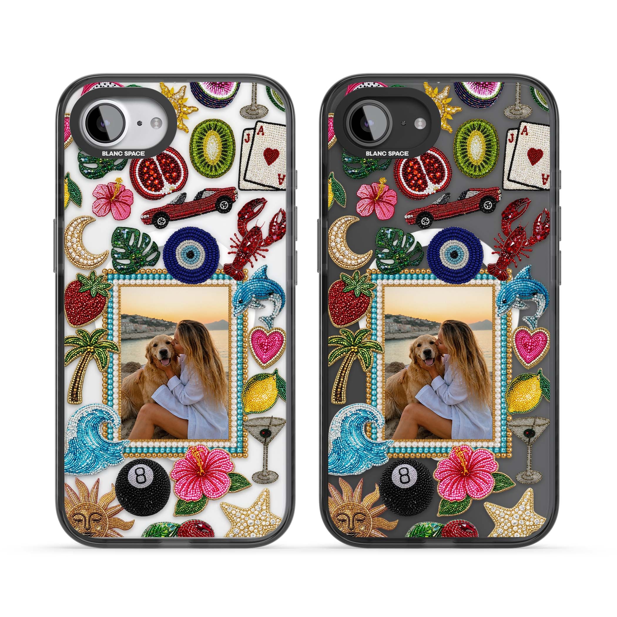 Beaded Photo coastal iPhone case | Black Impact Magsafe case for iPhone 16e, iPhone 17e