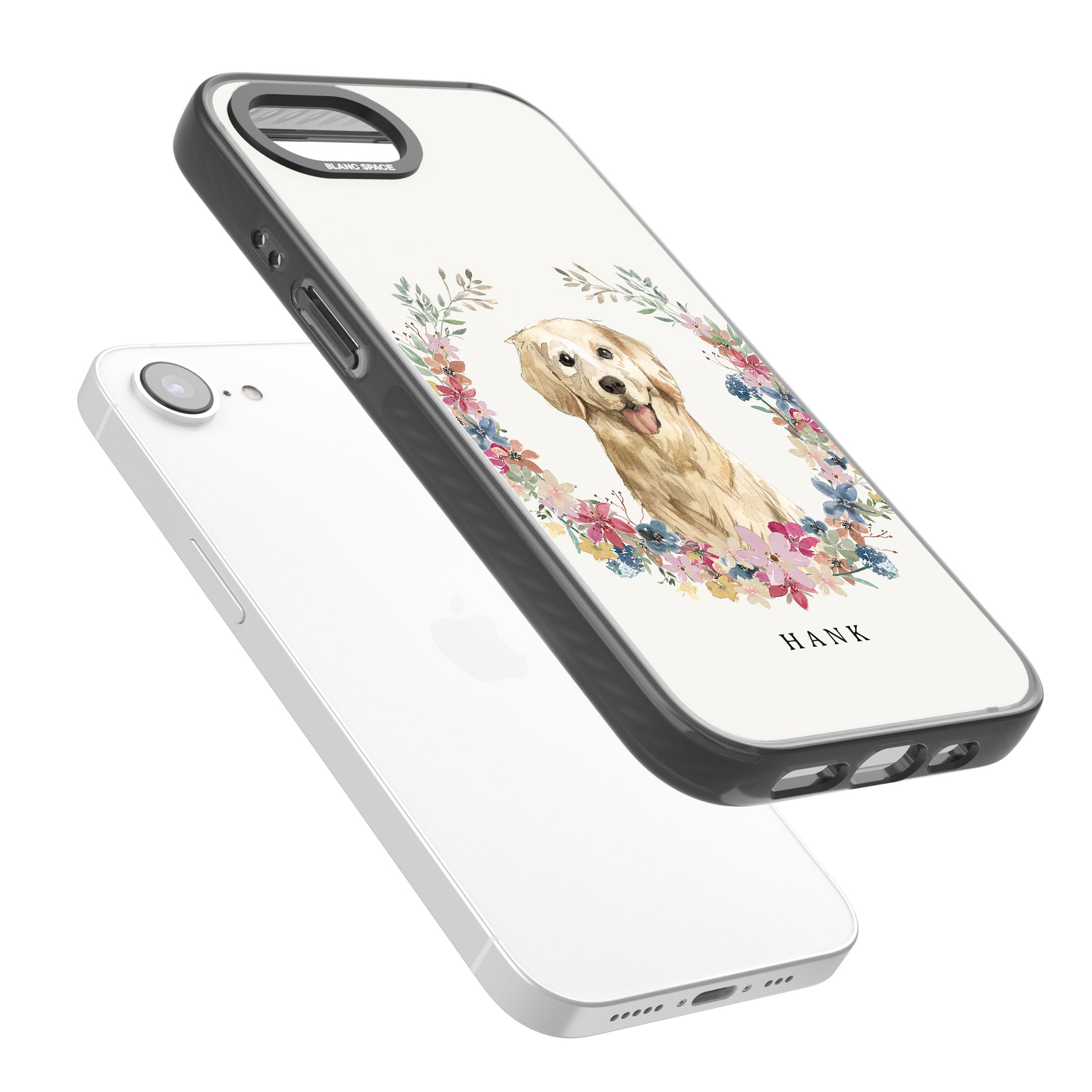 Personalised Golden Retriever Floral Portrait