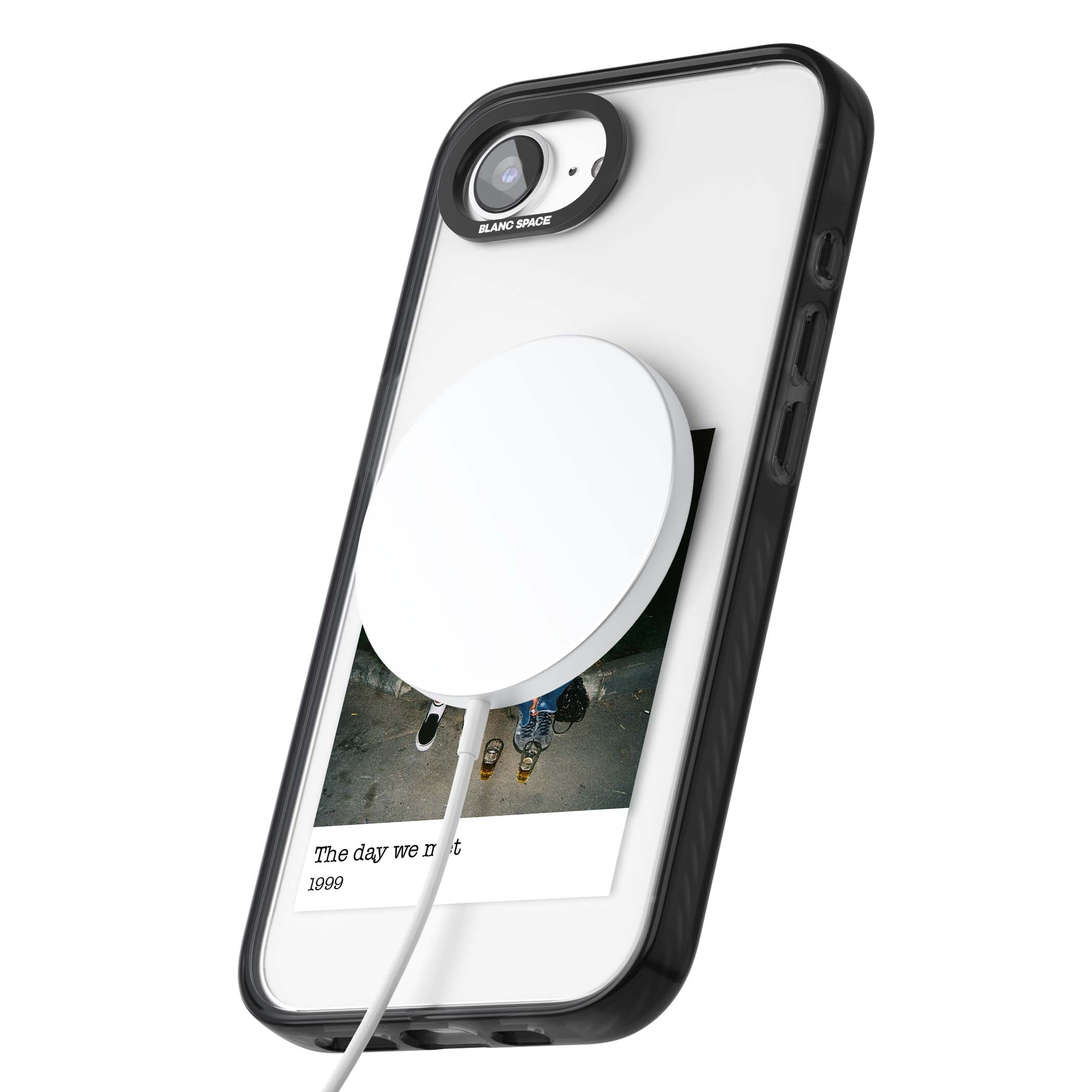 Photo Memory minimal iPhone case | Black Impact Magsafe case for iPhone 16e, iPhone 17e