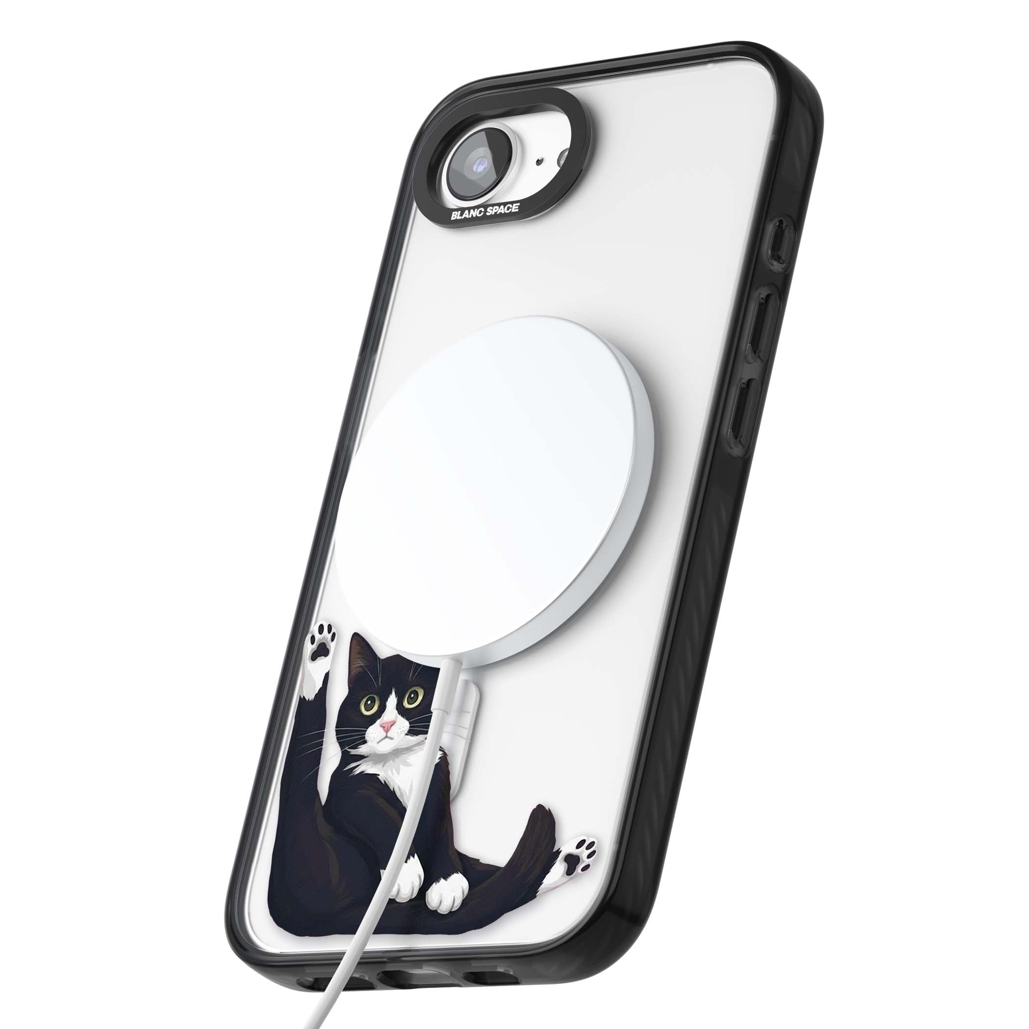 Mid-Groom Cat animals iPhone case | Black Impact Magsafe case for iPhone 16e, iPhone 17e