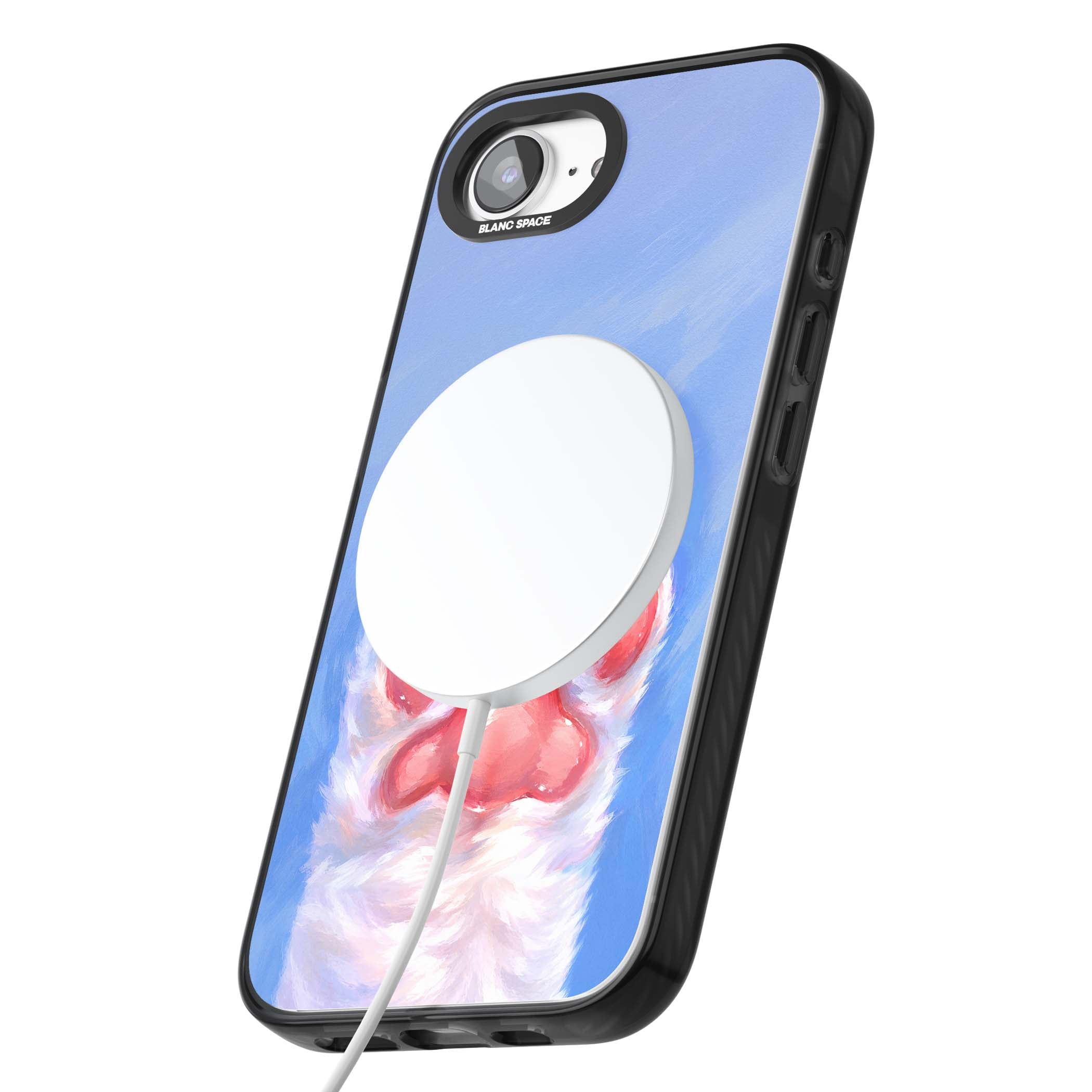 Soft White Paw cute iPhone case | Black Impact Magsafe case for iPhone 16e, iPhone 17e