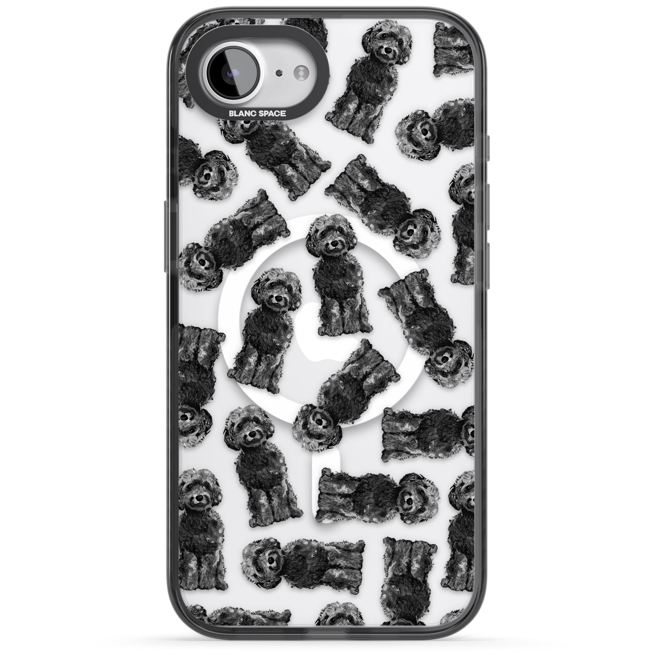 Black Cockapoo Watercolor