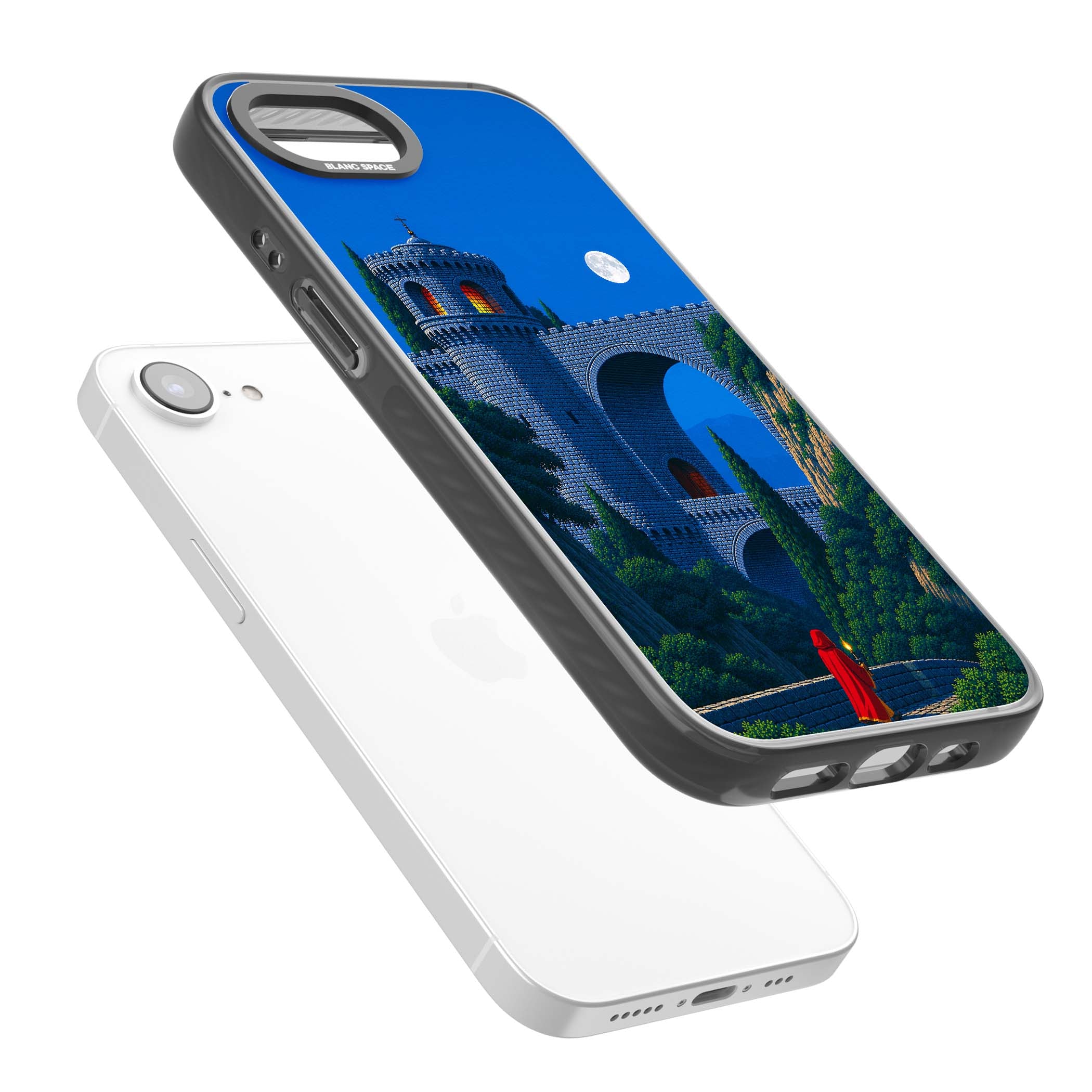 Castle Walls art iPhone case | Black Impact Magsafe case for iPhone 16e, iPhone 17e