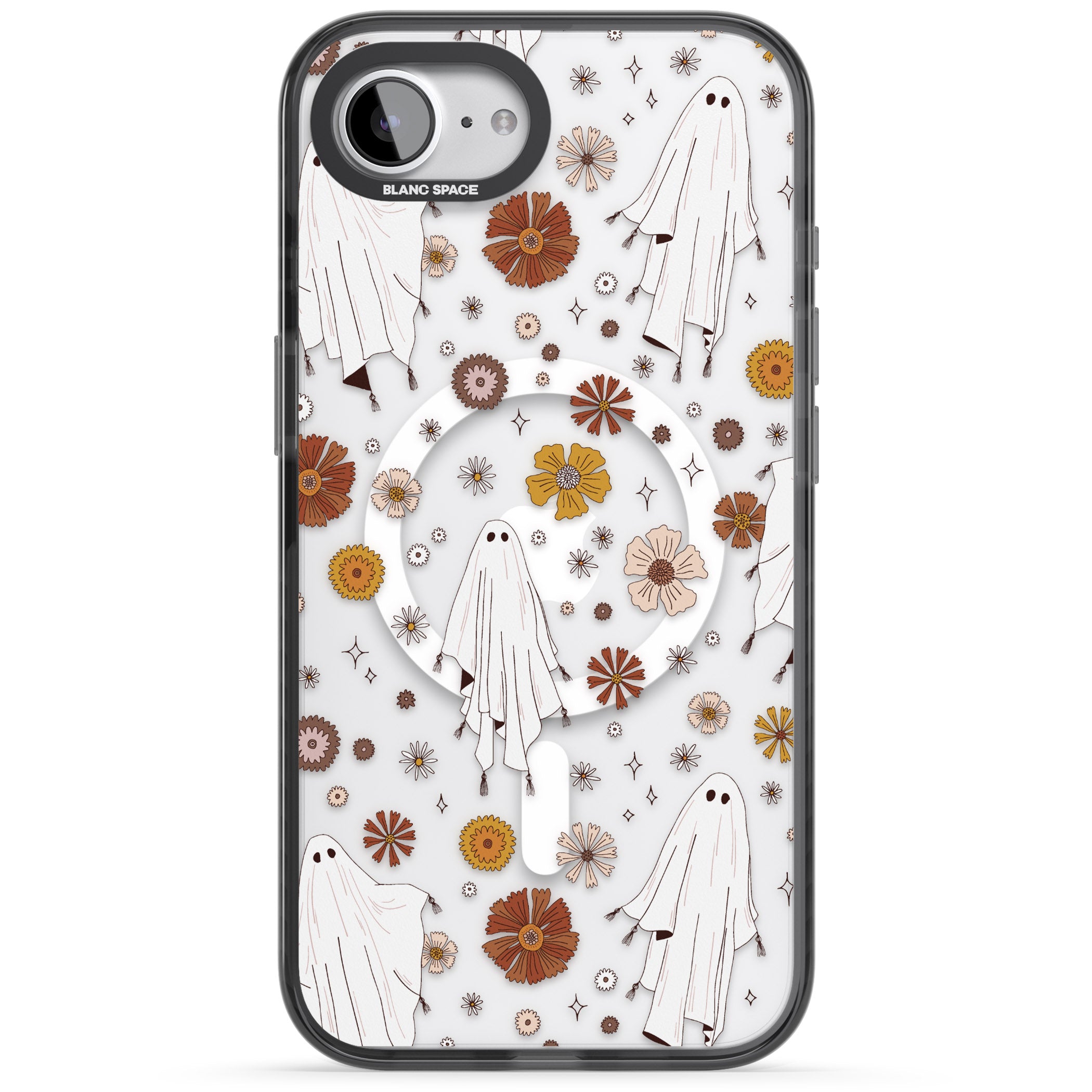 Halloween Ghosts And Flowers