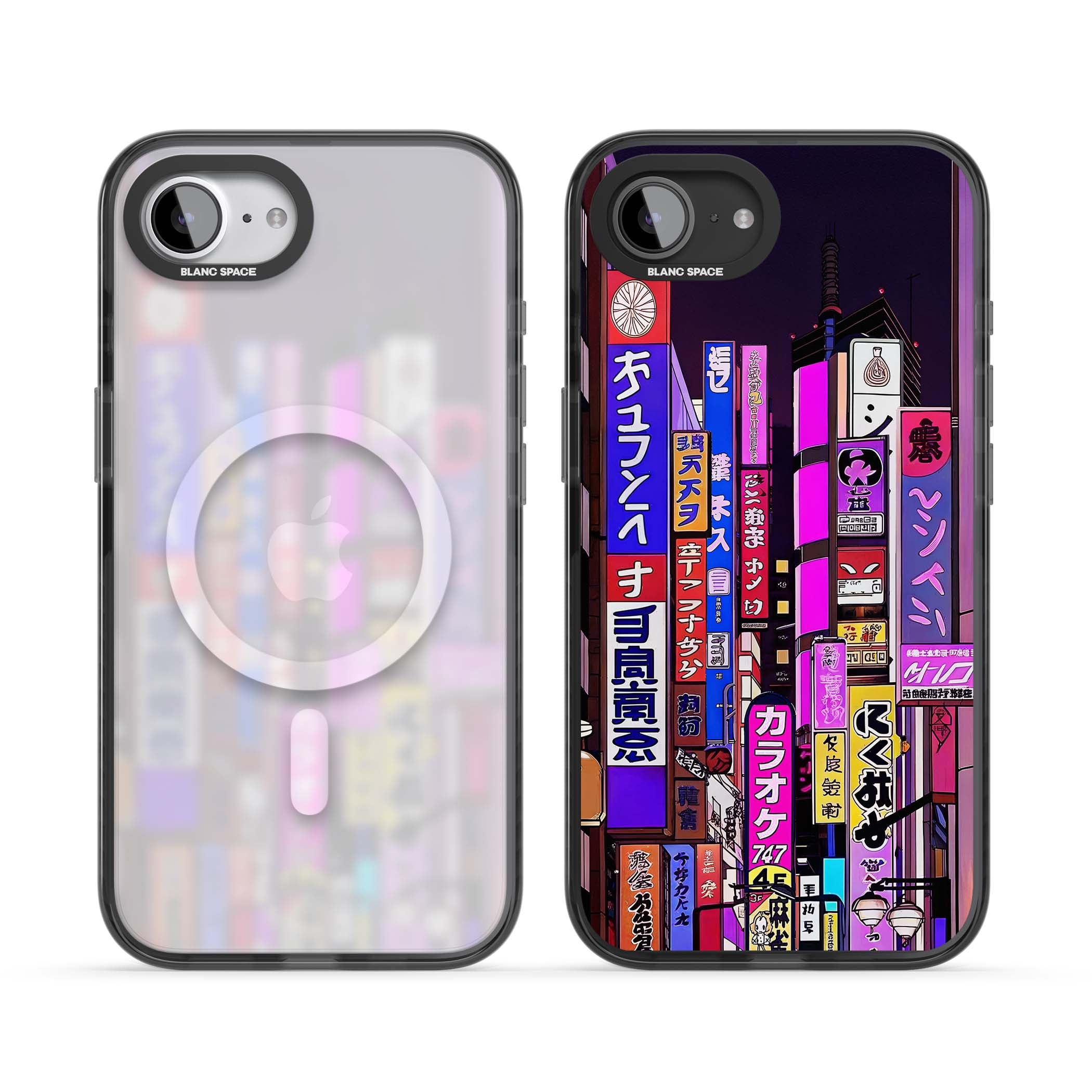 NEON NIGHT anime iPhone case | Black Impact Magsafe case for iPhone 16e, iPhone 17e