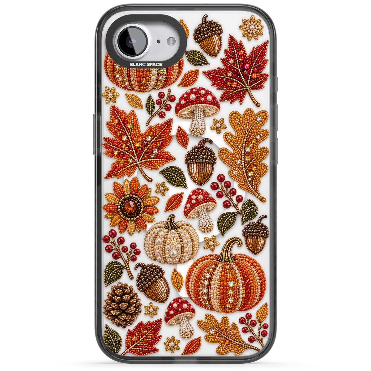 Beaded Autumn iPhone case | Black Impact Magsafe case for iPhone 16e, iPhone 17e