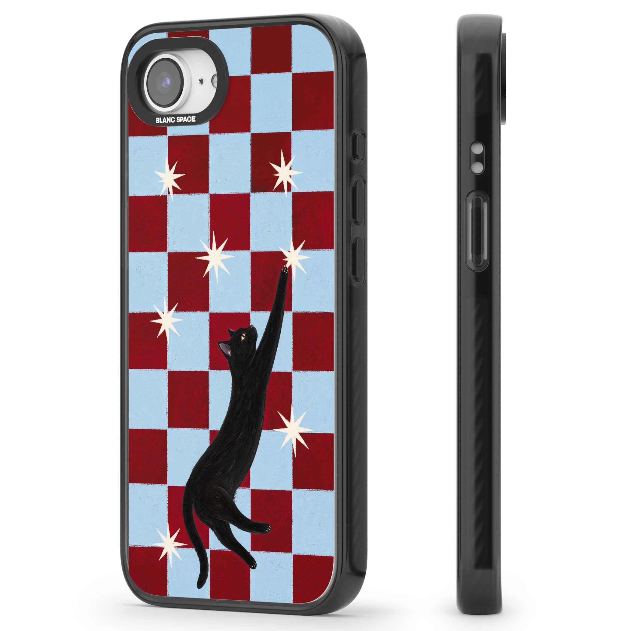 Starlit Kitty animals iPhone case | Black Impact Magsafe case for iPhone 16e, iPhone 17e
