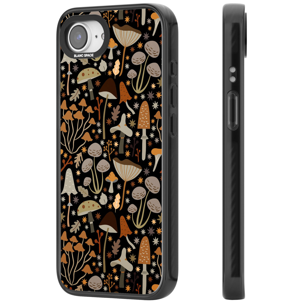 Mushroom Grove iPhone 16e / iPhone 17e Impact Black Phone Case side