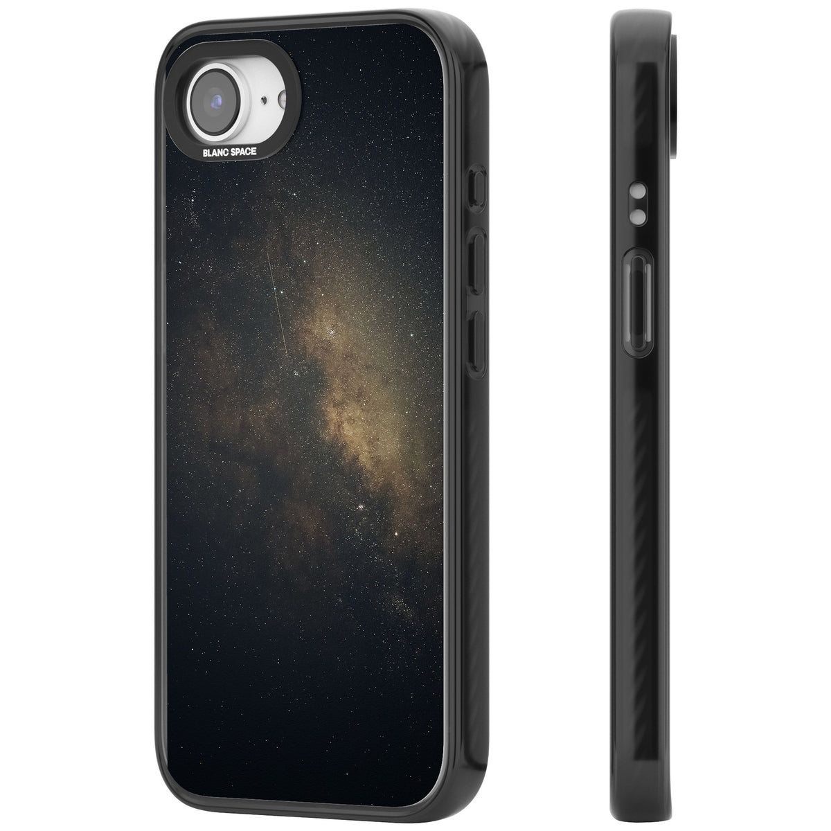 Cosmic Night Sky iPhone 16e / iPhone 17e Impact Black Phone Case side