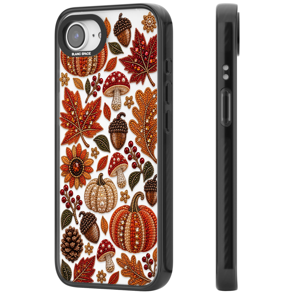 Beaded Autumn iPhone 16e / iPhone 17e Impact Black Phone Case side