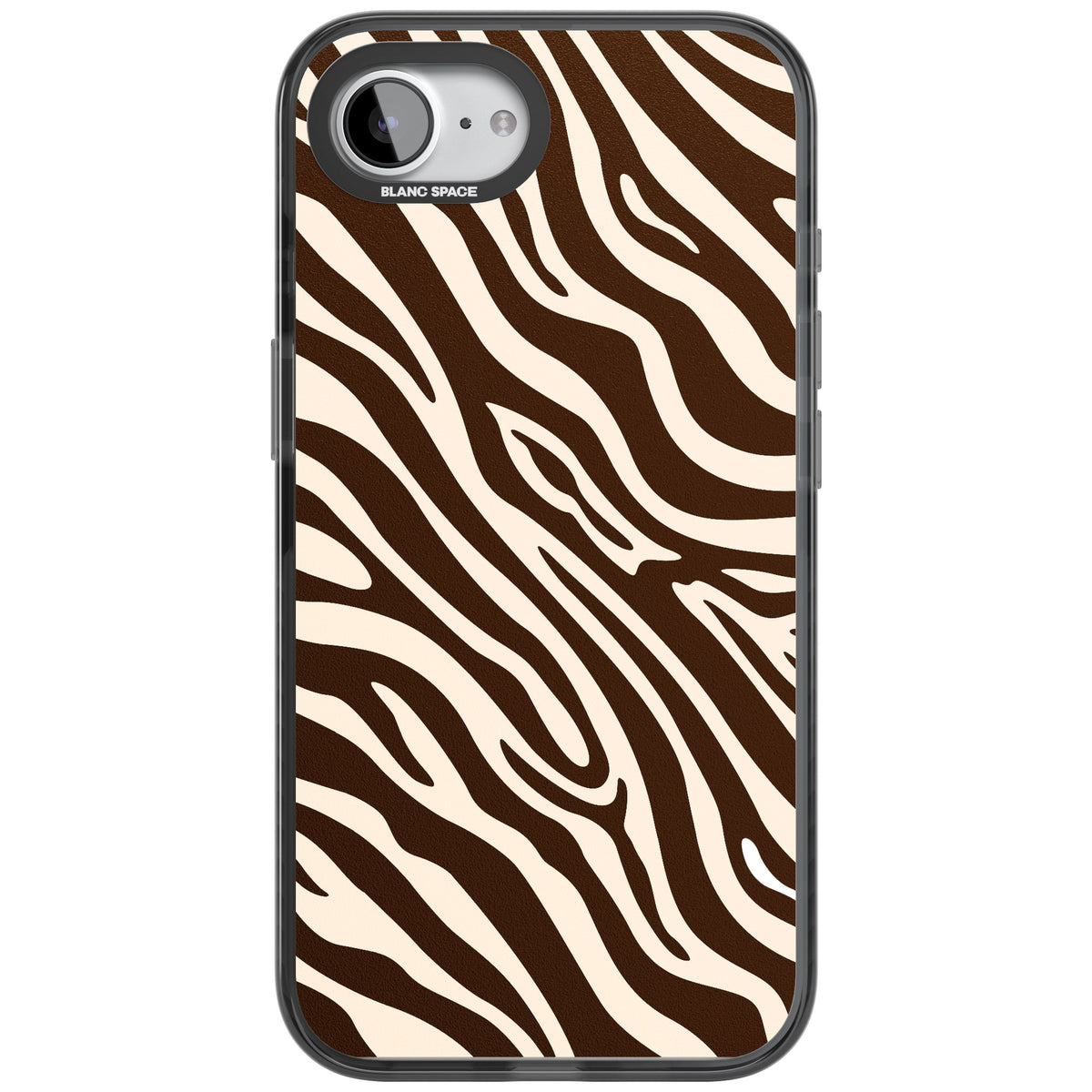 Mocha Zebra iPhone 16e / iPhone 17e Impact Black Phone Case front