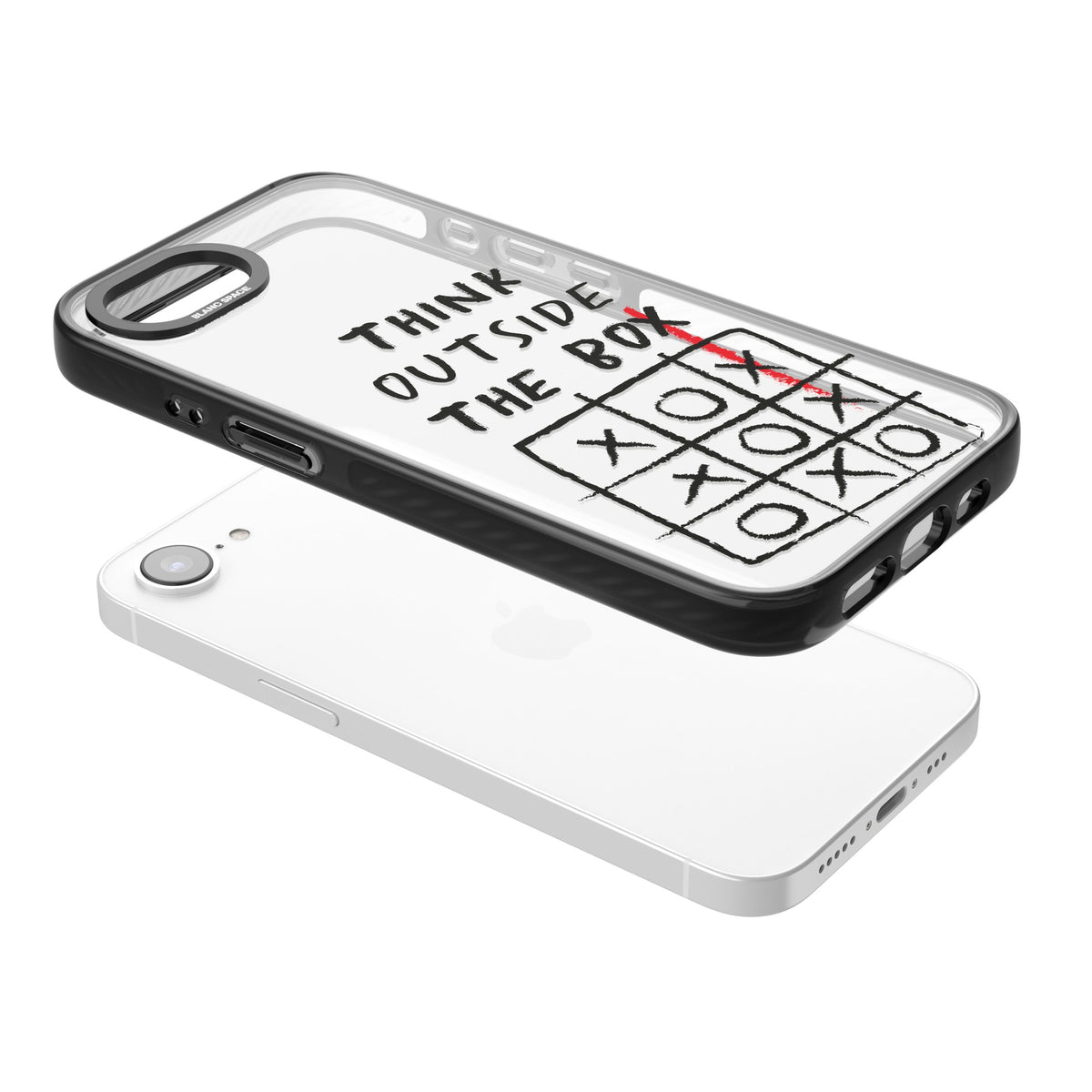 Think Outside The Box iPhone 16e / iPhone 17e Impact Black Phone Case angled