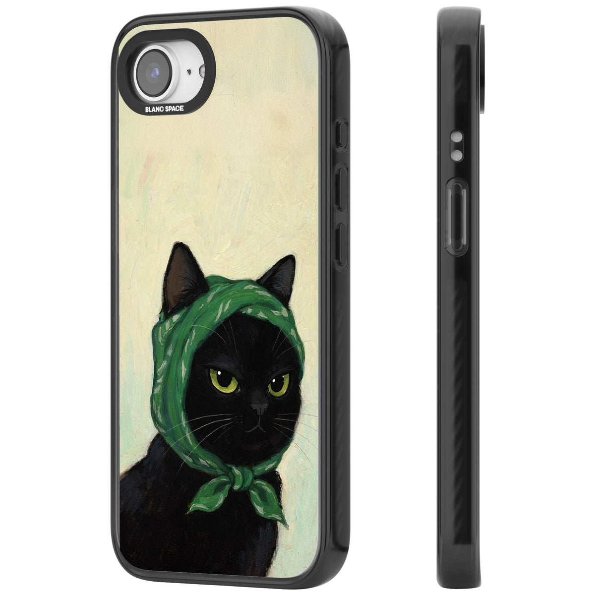 Unamused Kitty iPhone 16e / iPhone 17e Impact Black Phone Case side