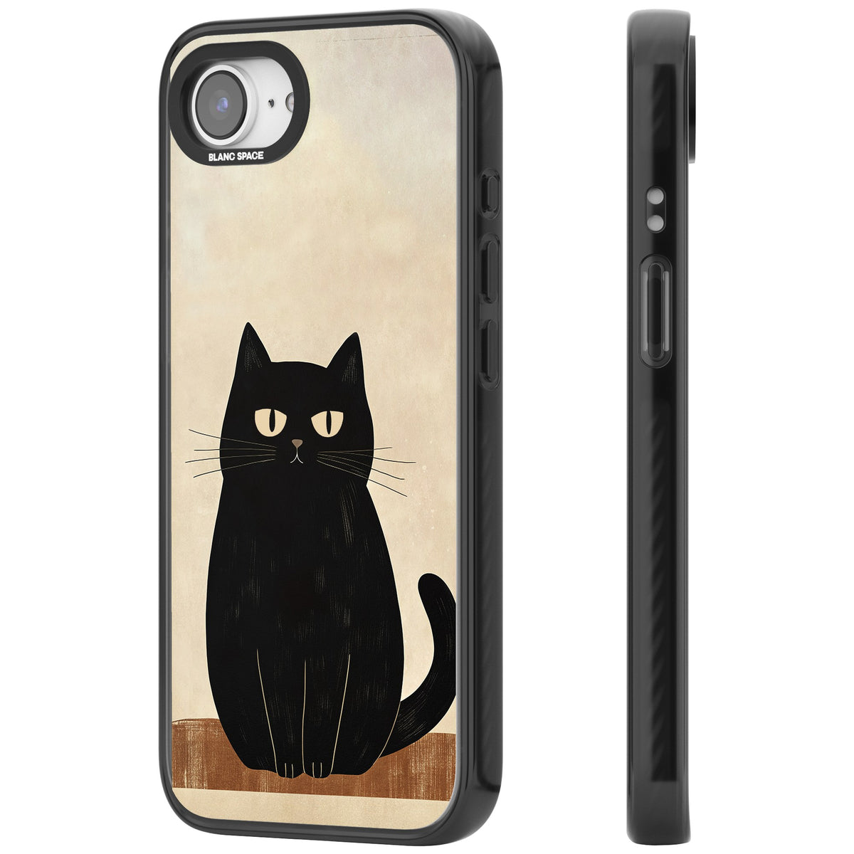 Sassy Black Cat iPhone 16e / iPhone 17e Impact Black Phone Case side