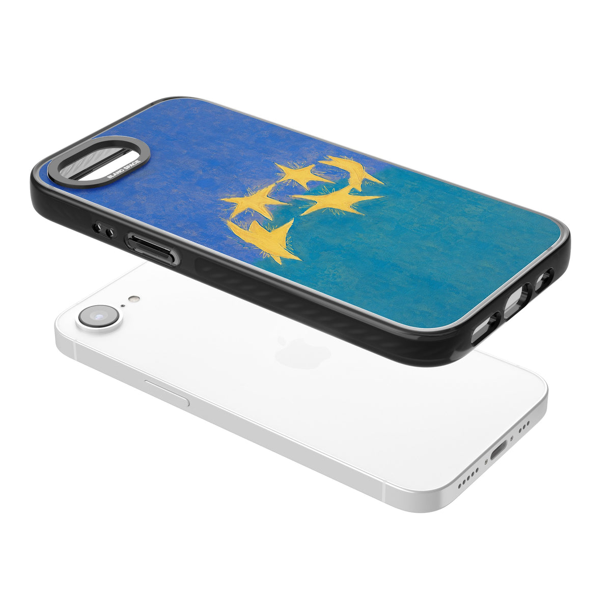 Star Boogie iPhone 16e / iPhone 17e Impact Black Phone Case angled