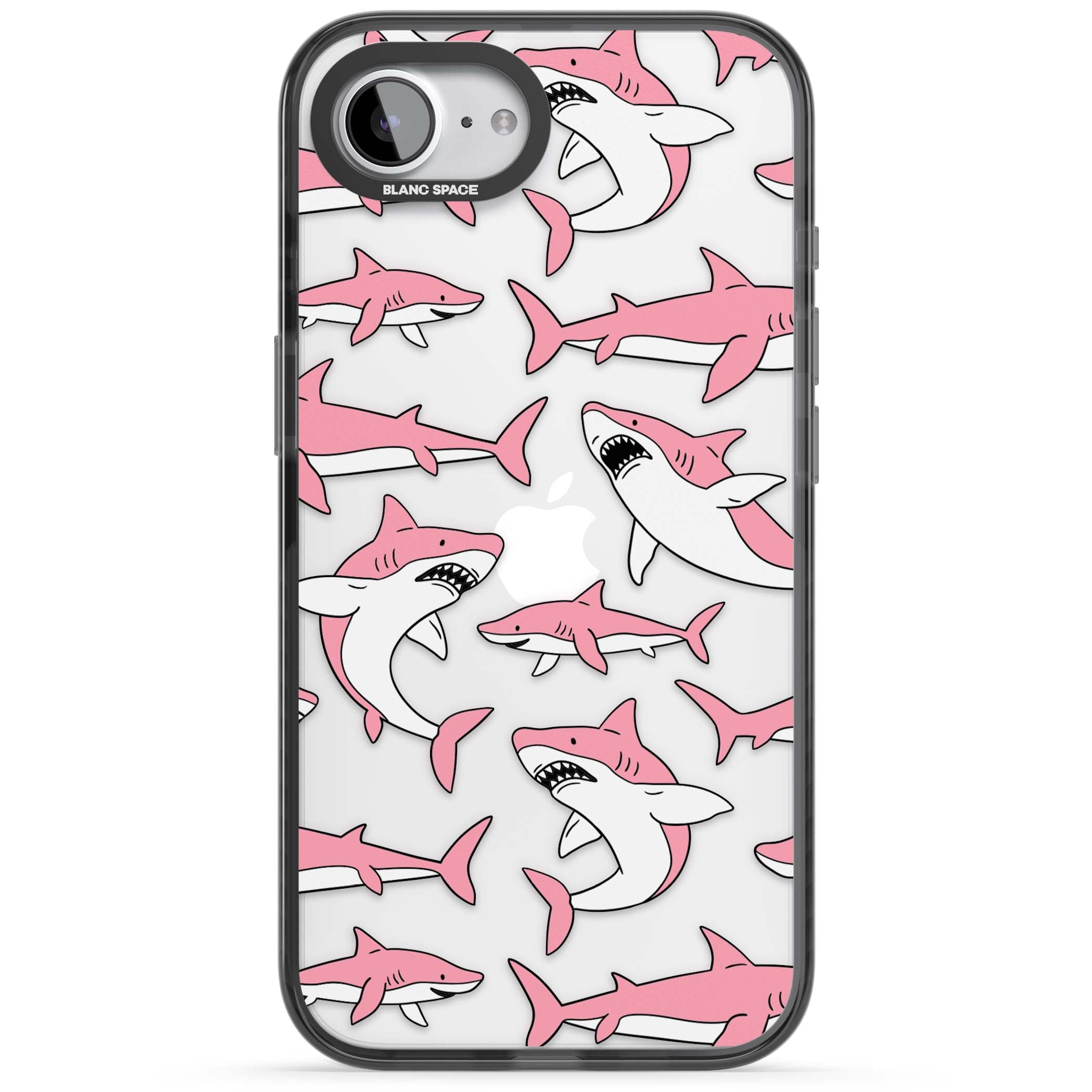 Bubblegum Sharks for her iPhone case | Black Impact case for iPhone 16e, iPhone 17e
