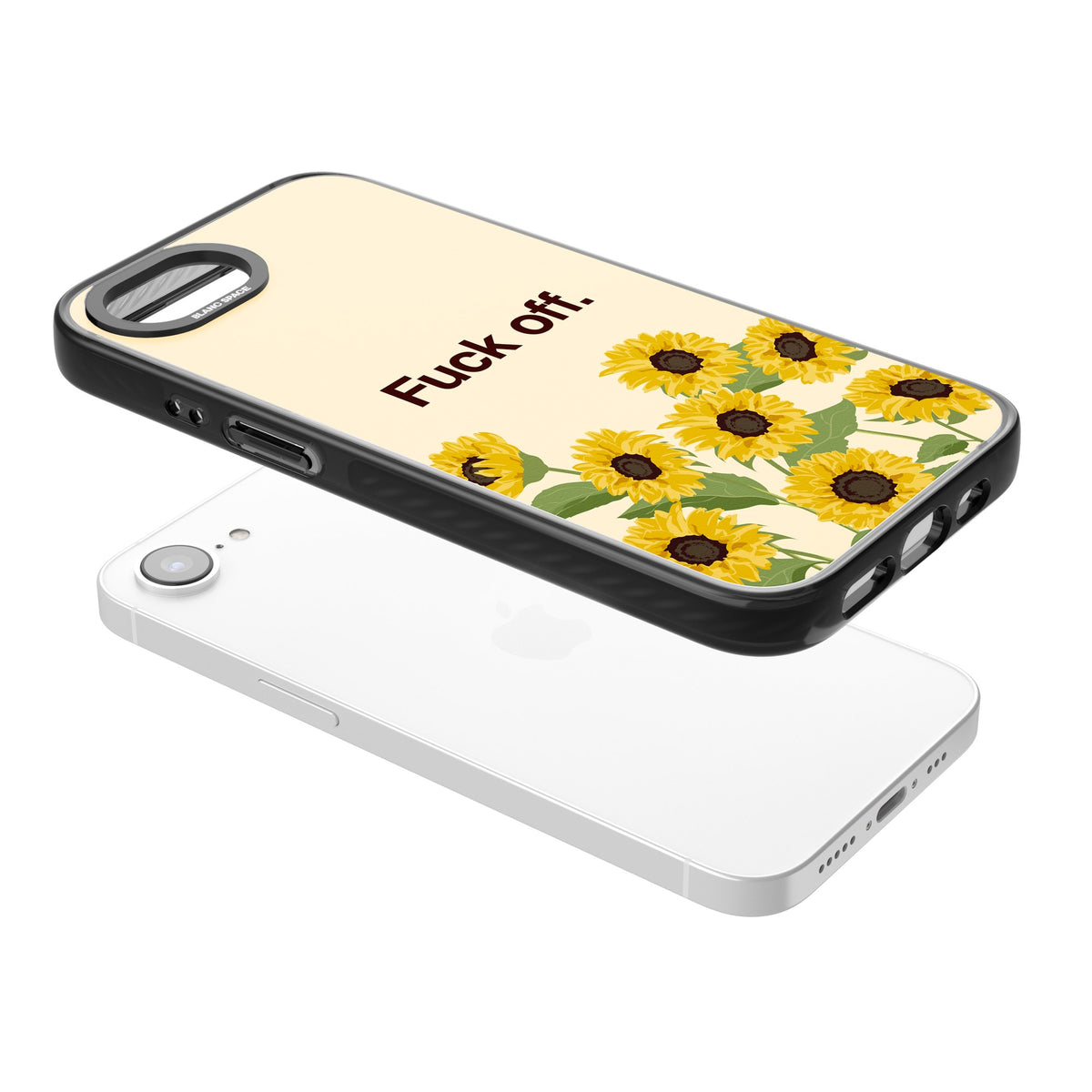 F*ck Off iPhone 16e / iPhone 17e Impact Black Phone Case angled