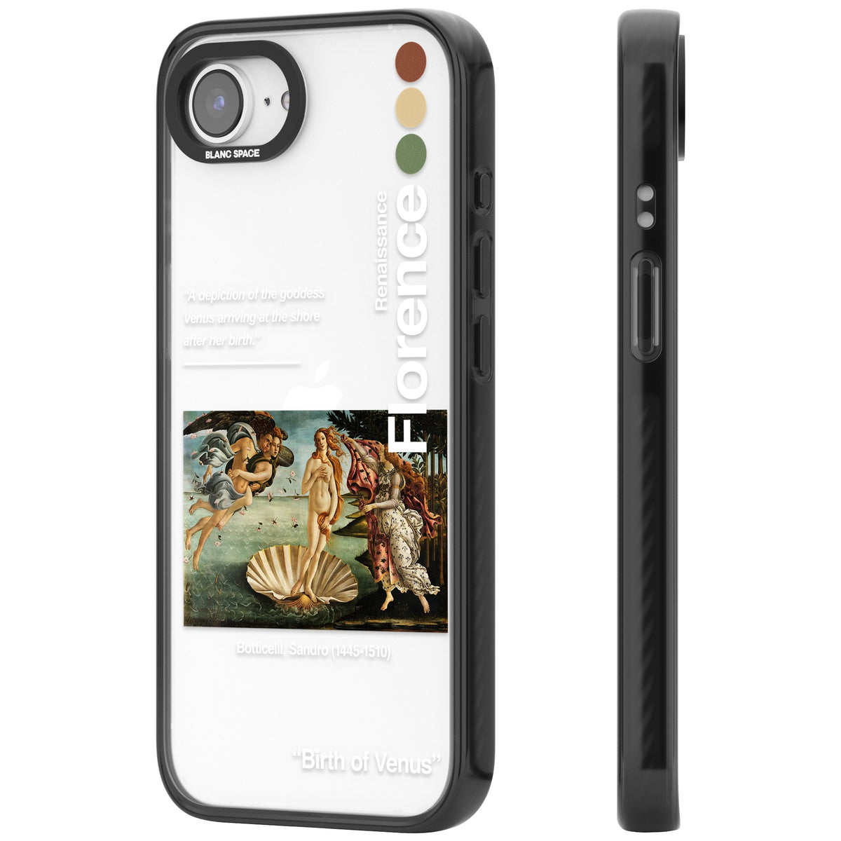 Birth Of Venus iPhone 16e / iPhone 17e Impact Black Phone Case side
