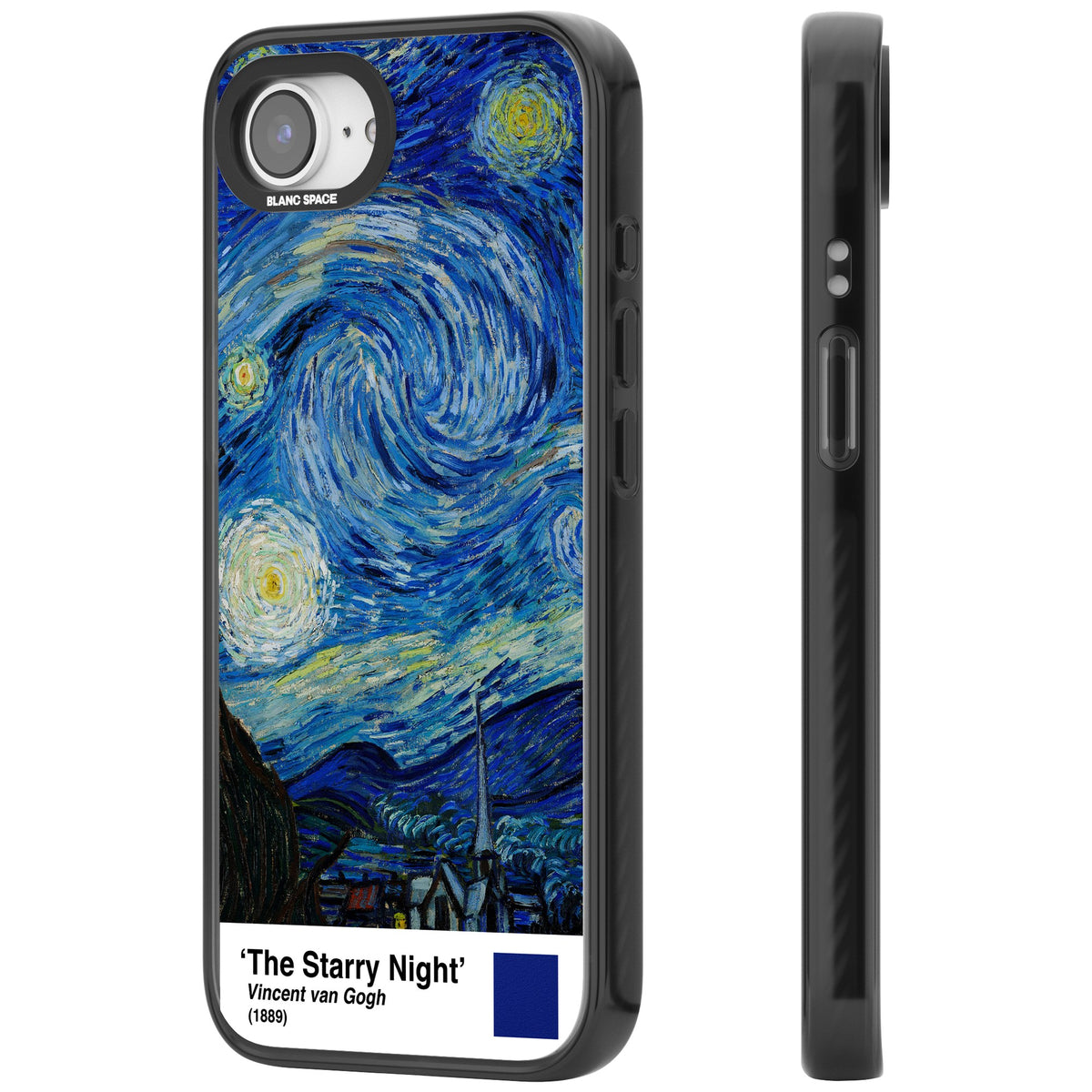 The Starry Night iPhone 16e / iPhone 17e Impact Black Phone Case side