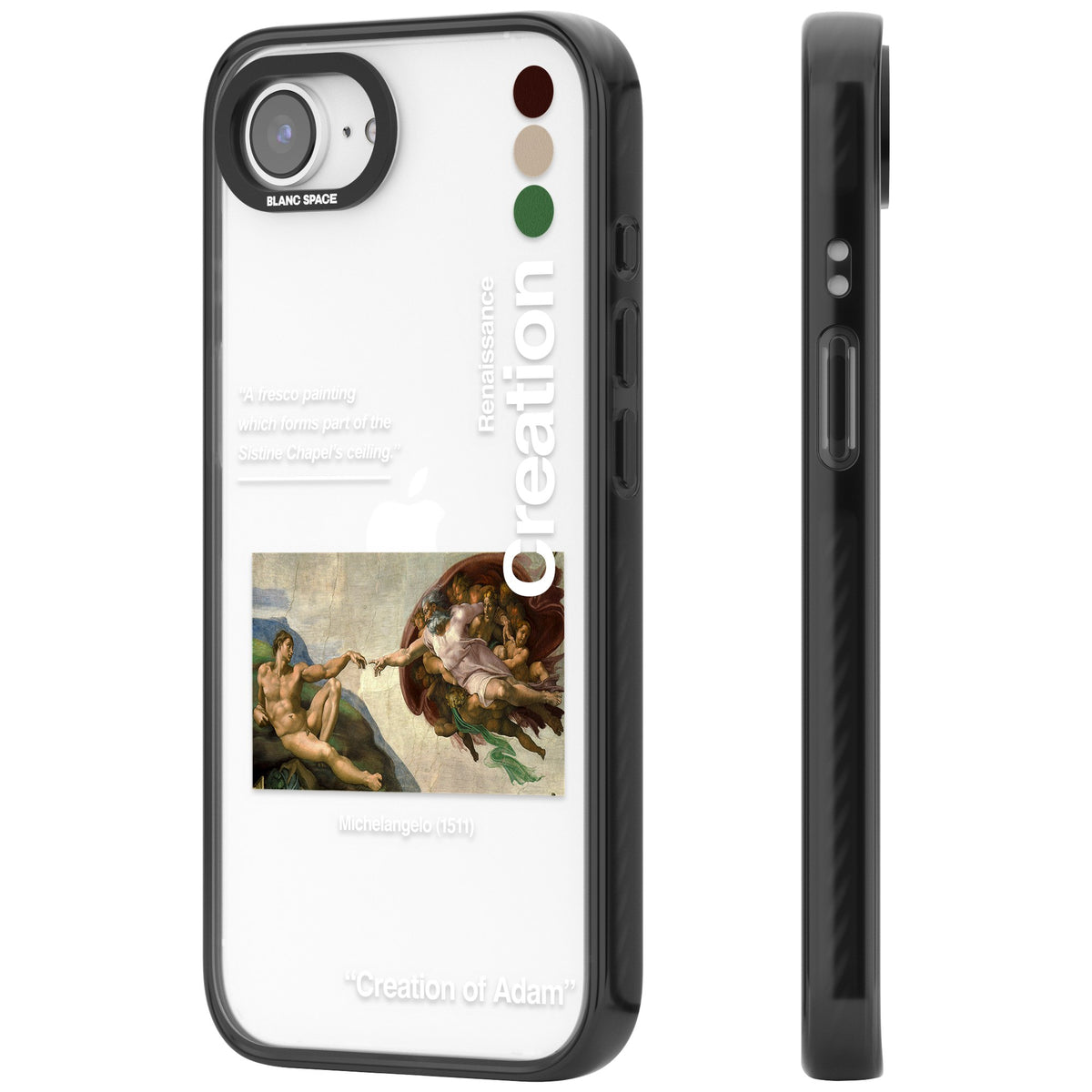Creation Of Adam Michelangelo iPhone 16e / iPhone 17e Impact Black Phone Case side